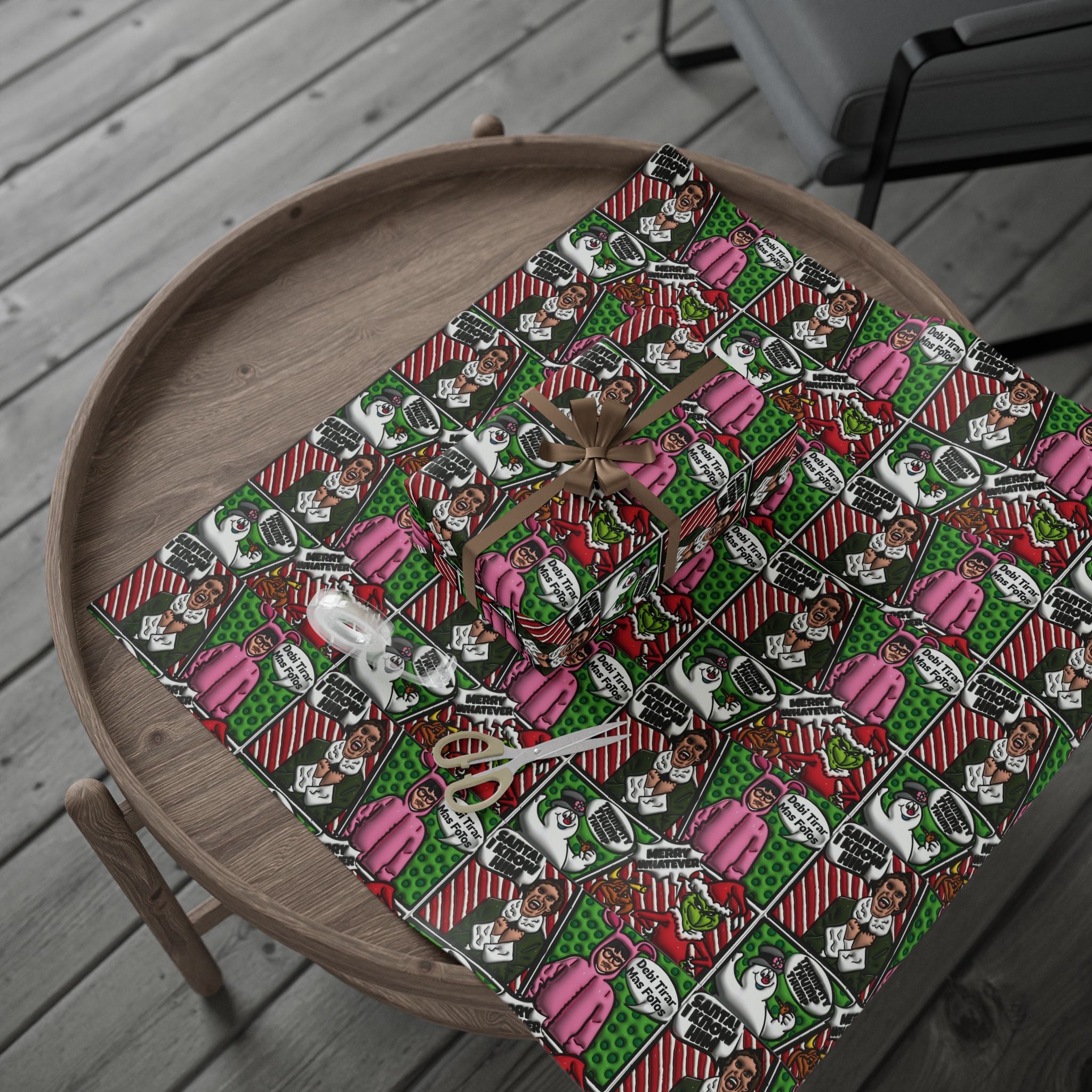 Christmas Wrapping Paper Roll — Santa’s Favorite Pattern Holiday Gift Wrap Puerto Rico Wrapping Paper – Cultural Gift Wrap | Boricua Heritage Design