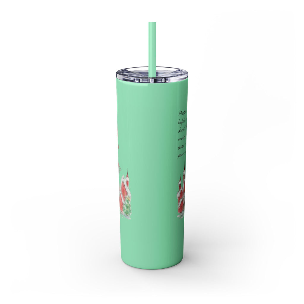 Grinch Christmas Skinny Tumbler with Straw — Dr. Seuss Holiday Quote Design, 20oz Christmas Mugs Collection