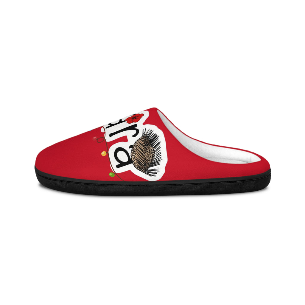 Boricua Jibara Christmas  Women's Indoor Slippers — 'Jingle' Holiday Cozy Slip-Ons