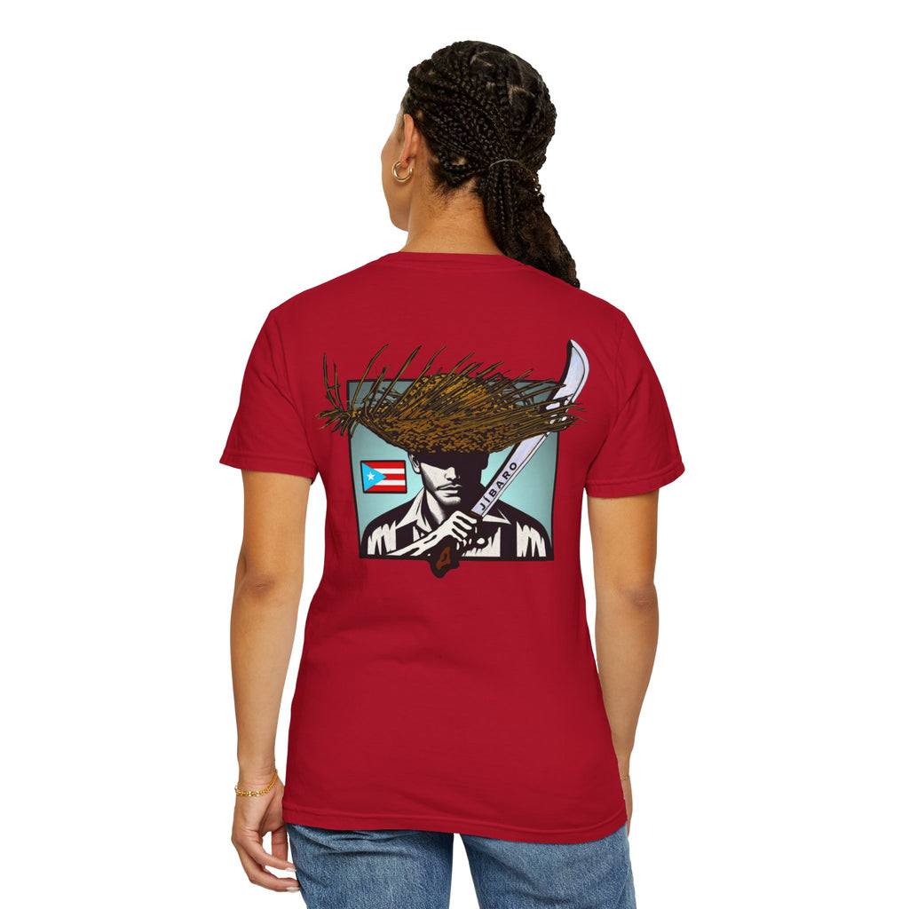 T-Shirt  "Jíbaro" Puerto Rican Heritage Tee (Back Machete  Sombrero de Paja Design) Puerto Rico’s Navidades