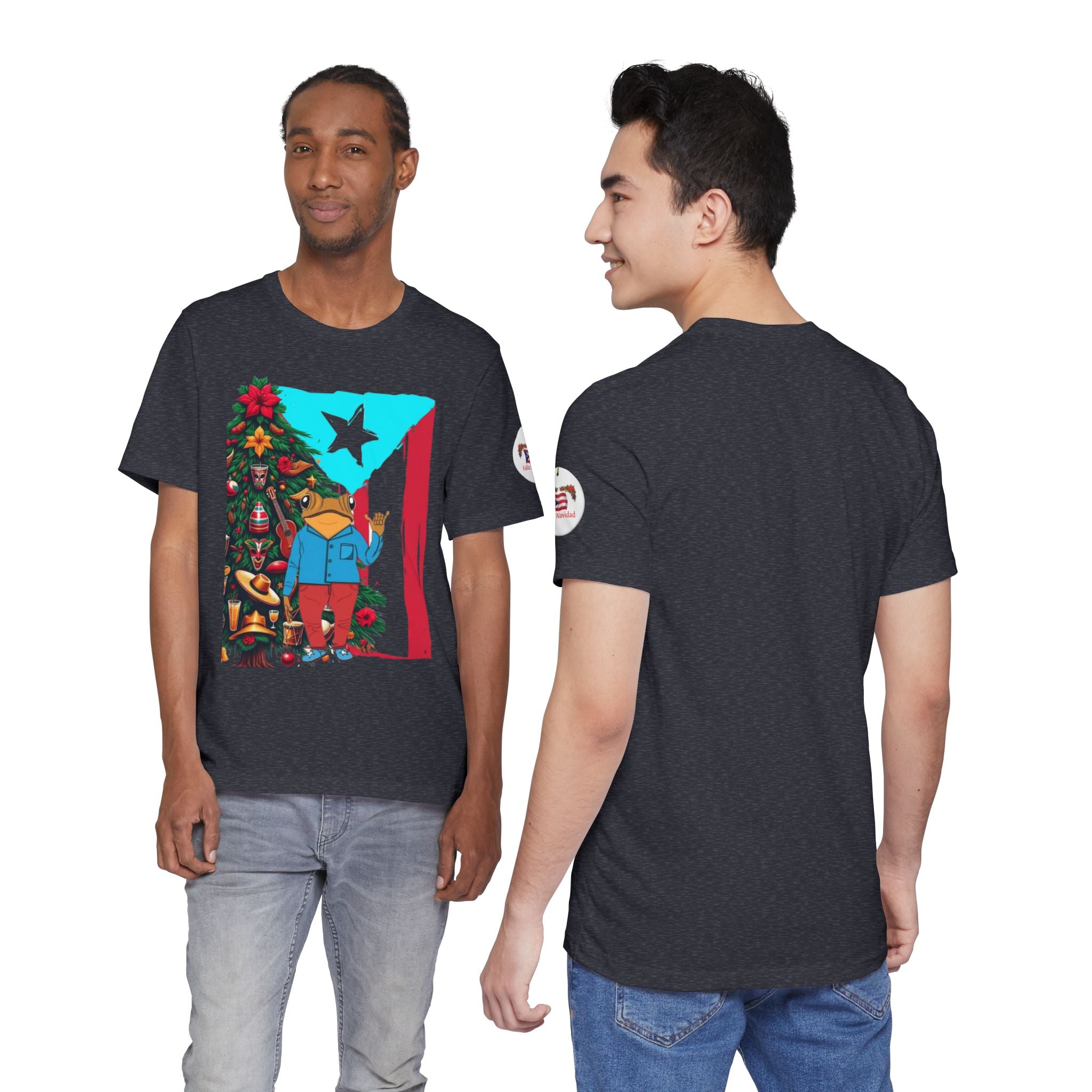 Puerto Rico Holiday T-Shirt  Coquí by Christmas Tree Graphic Puerto Rico’s Navidades