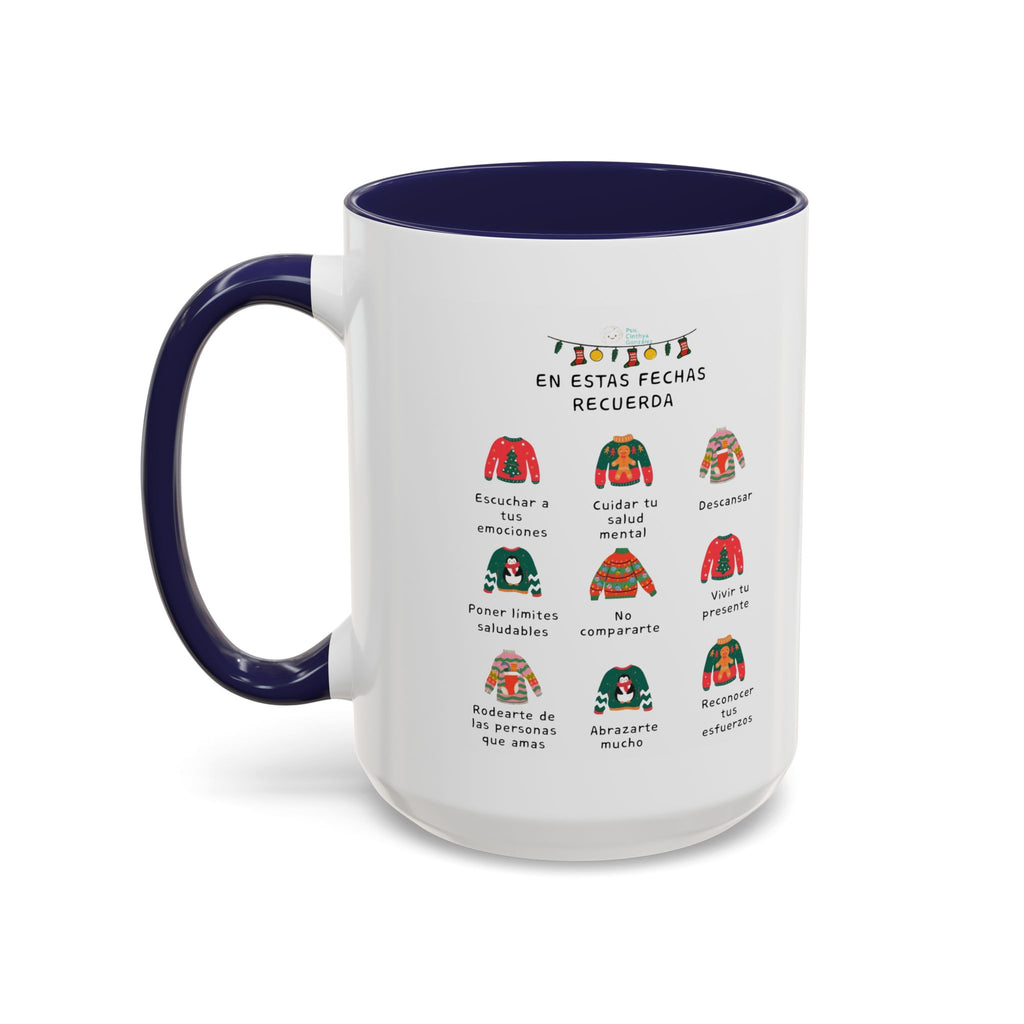 Coffee Mug — 'En Estas Fechas Recuerda' Holiday Sweater Reminder Accent Mug (11/15oz)