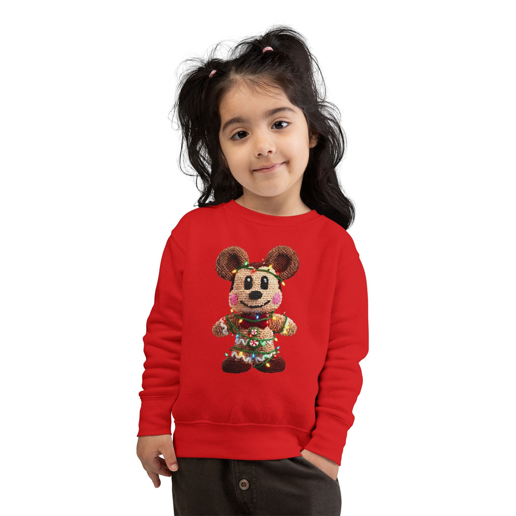 Holiday Plush Bear Toddler Sweatshirt  Festive Lights & Wreath Design