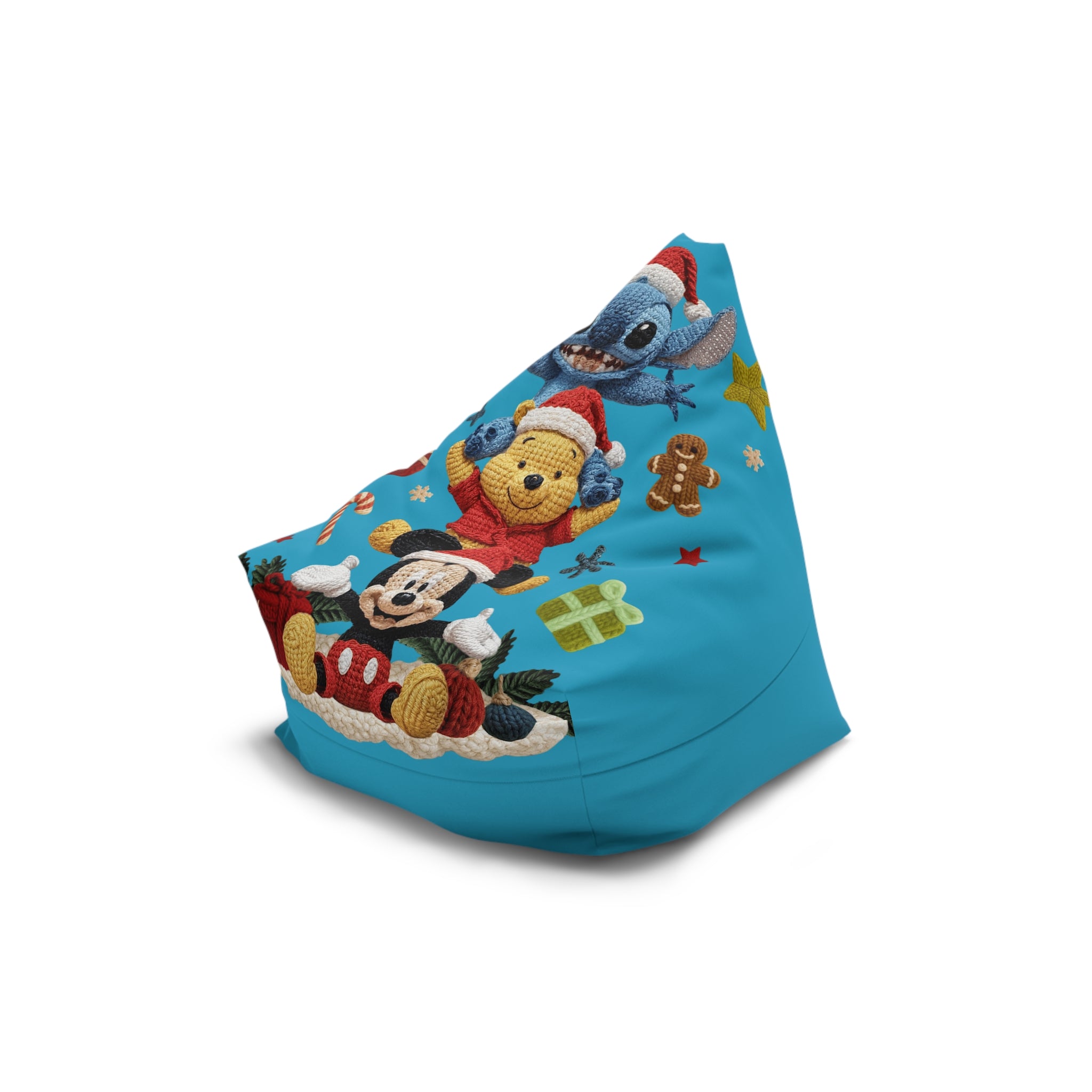 Bean Bag Cover — Festive Disney Holiday Stitch & Winnie the Pooh Design