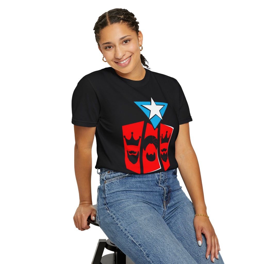 The Three Kings T-Shirt — Puerto Rican Three Kings Graphic Tee (Star & Crown Silhouettes)