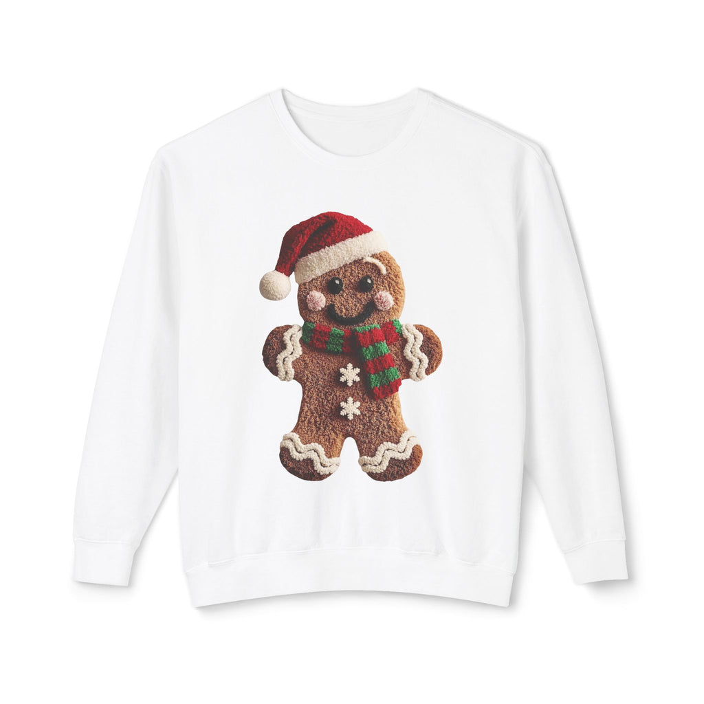 Gingerbread Cookie Christmas Sweatshirt – Cute Santa Hat & Scarf Holiday Crewneck