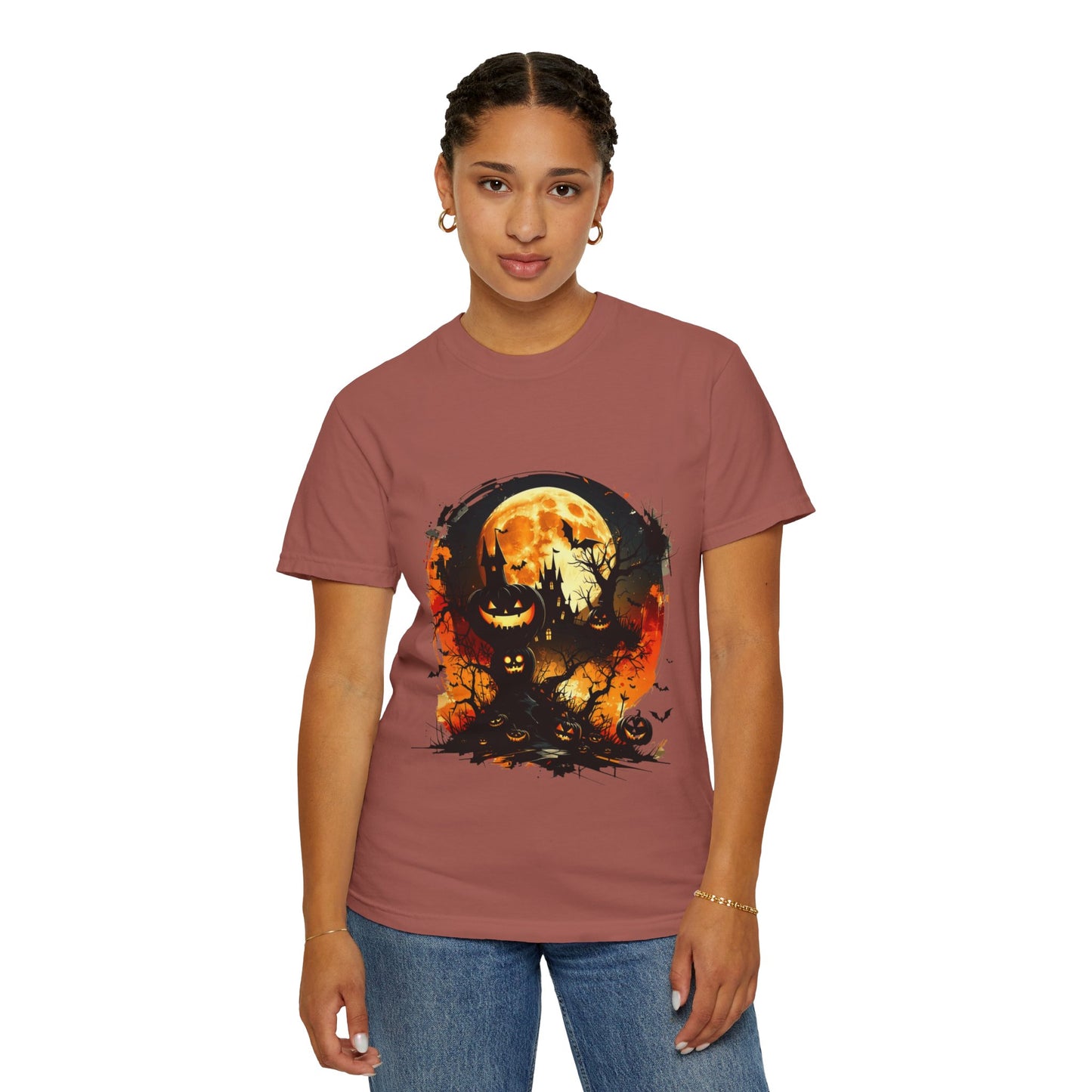 Halloween Moon Graphic T-shirt, Unisex Spooky Shirt, Fall Outfit, October Fest Tee, Halloween Party Wear, Trick or Treat T-shirt