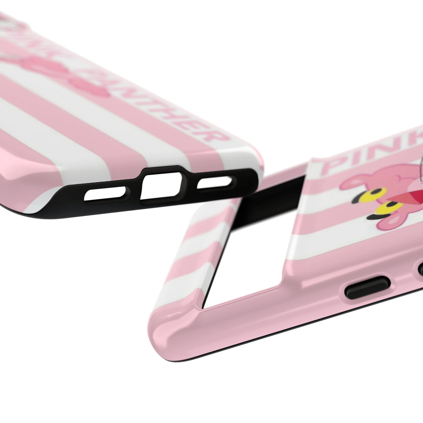 Pink Panther Tough Case Retro Striped Phone Case with "The Pink Panther" Design