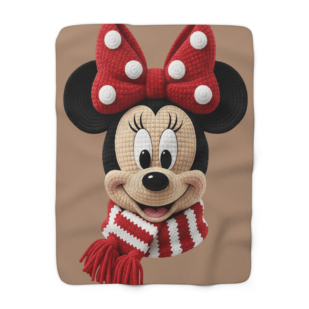 Magical Christmas Cartoon Blanket Minnie Mouse Holiday Sherpa Blanket  Cozy Knit Scarf Design