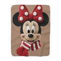 Magical Christmas Cartoon Blanket Minnie Mouse Holiday Sherpa Blanket  Cozy Knit Scarf Design