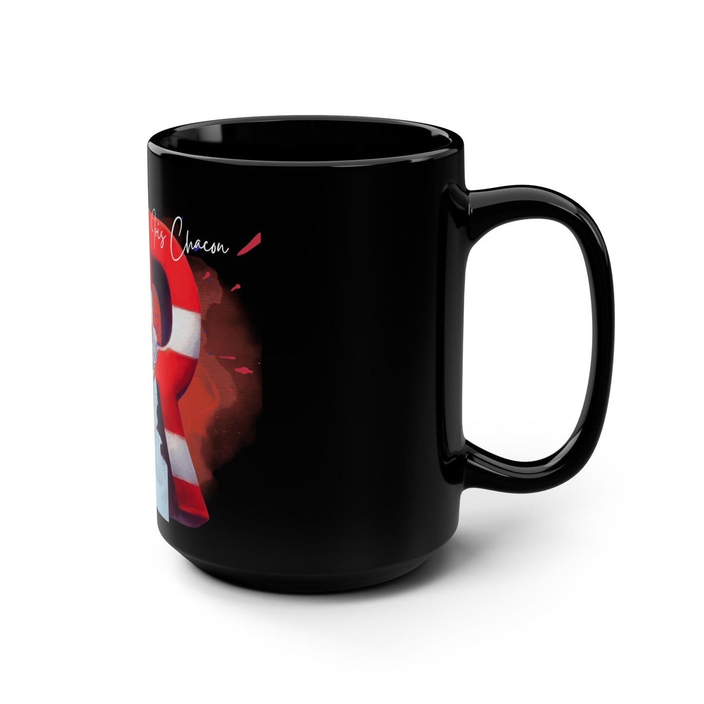 Iris Chacon Puerto Rican Pride Mug, 15oz Black Coffee Cup, Perfect Gift for Birthdays, Holidays, and Celebrations