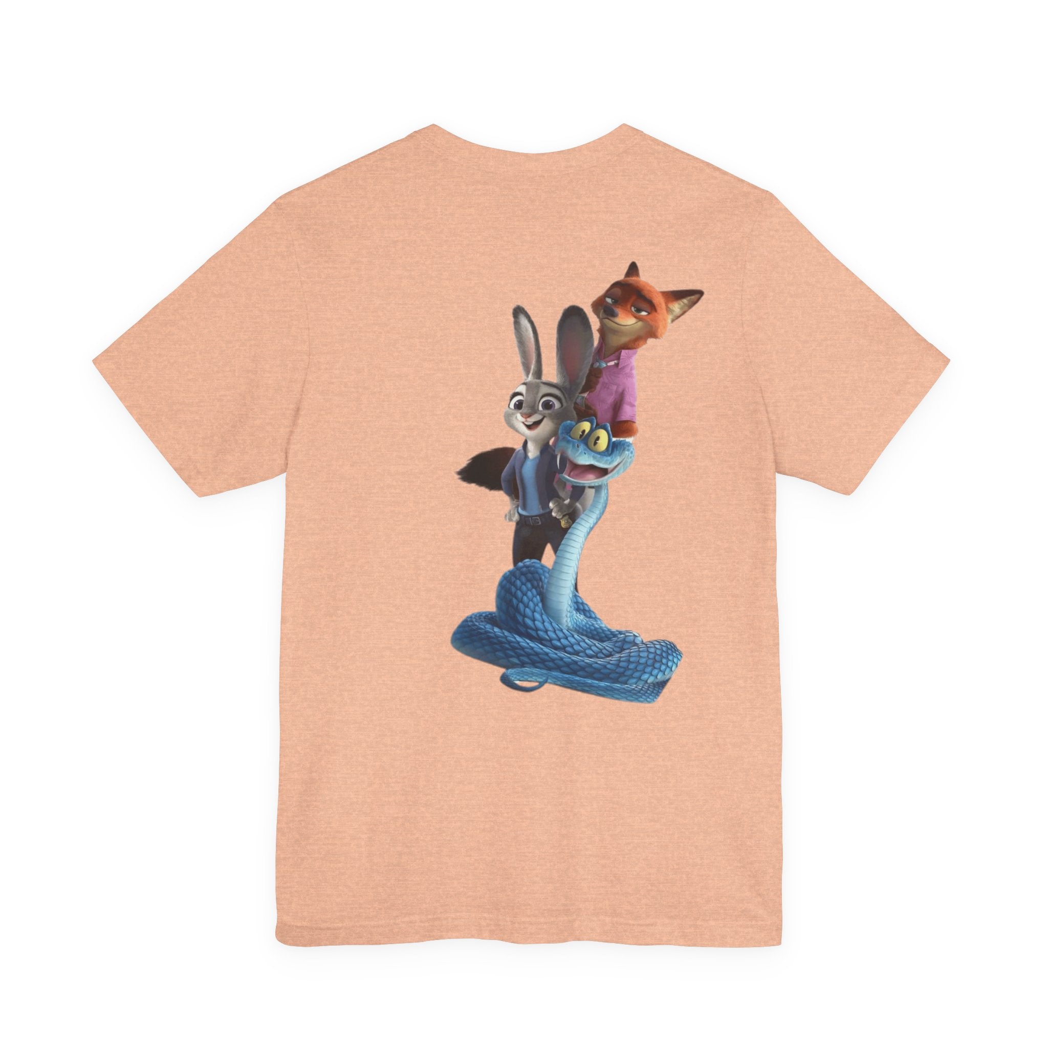 Animated Character Tee — Cute Fox & Bunny Stack Graphic T-Shirt  cartoon-style Christmas artwork