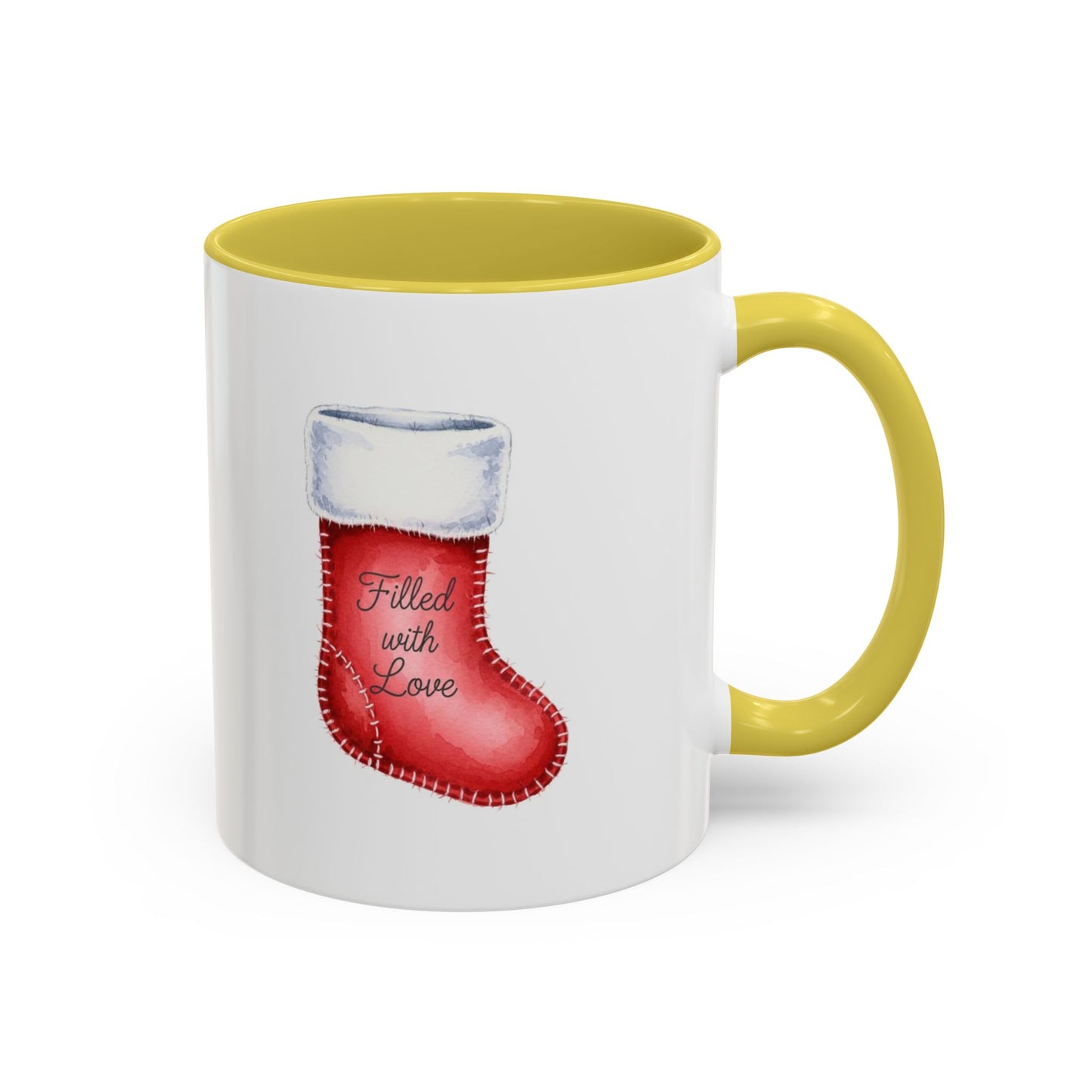 Holiday Mugs Christmas Gift Ideas Hot Cocoa & Coffee Cup Designs Filled with Love - Colorful 11oz & 15oz