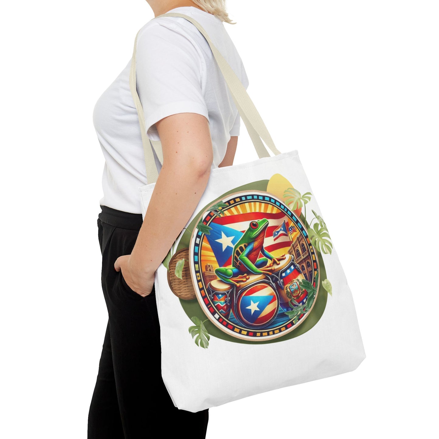 Puerto Rican Flag Tote Borinquen Beach Essentials, Travel Companion, Great for Gifts or Festivals