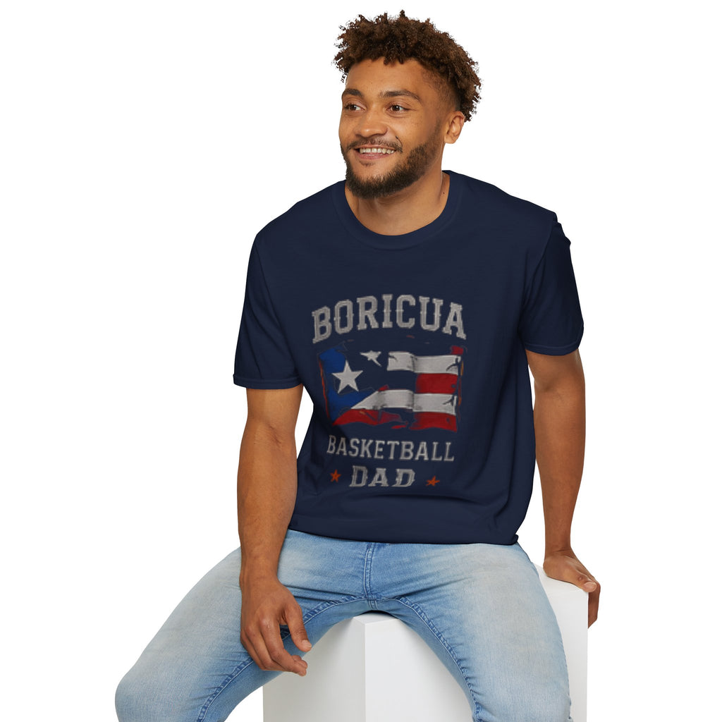 Boricua Basketball Dad T-Shirt — Puerto Rican Flag Pride Tee