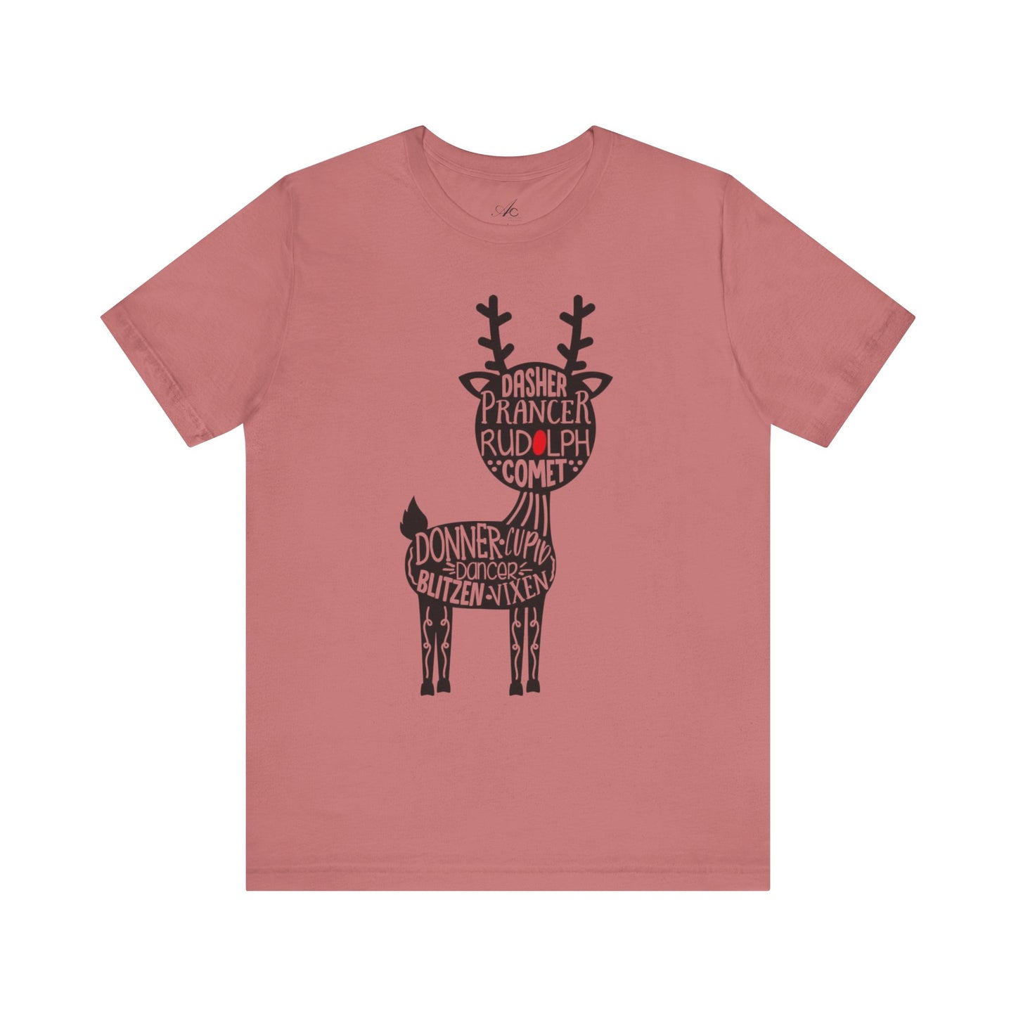 Christmas Reindeer Graphic Tee - Unisex Jersey Short Sleeve Shirt