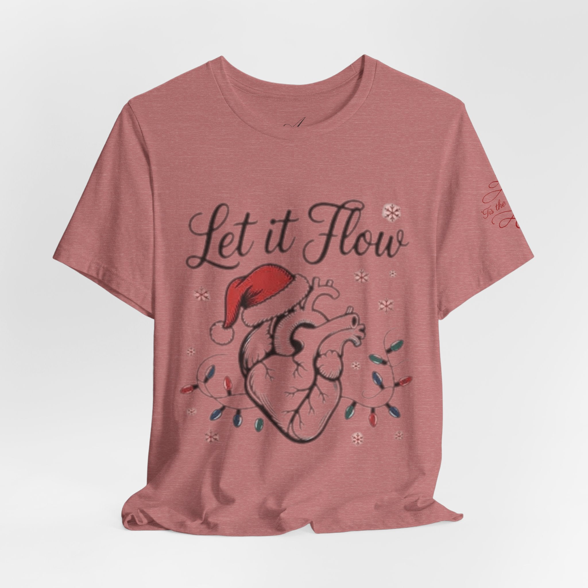 Let It Flow Heart Tee  Christmas Anatomical Heart Shirt