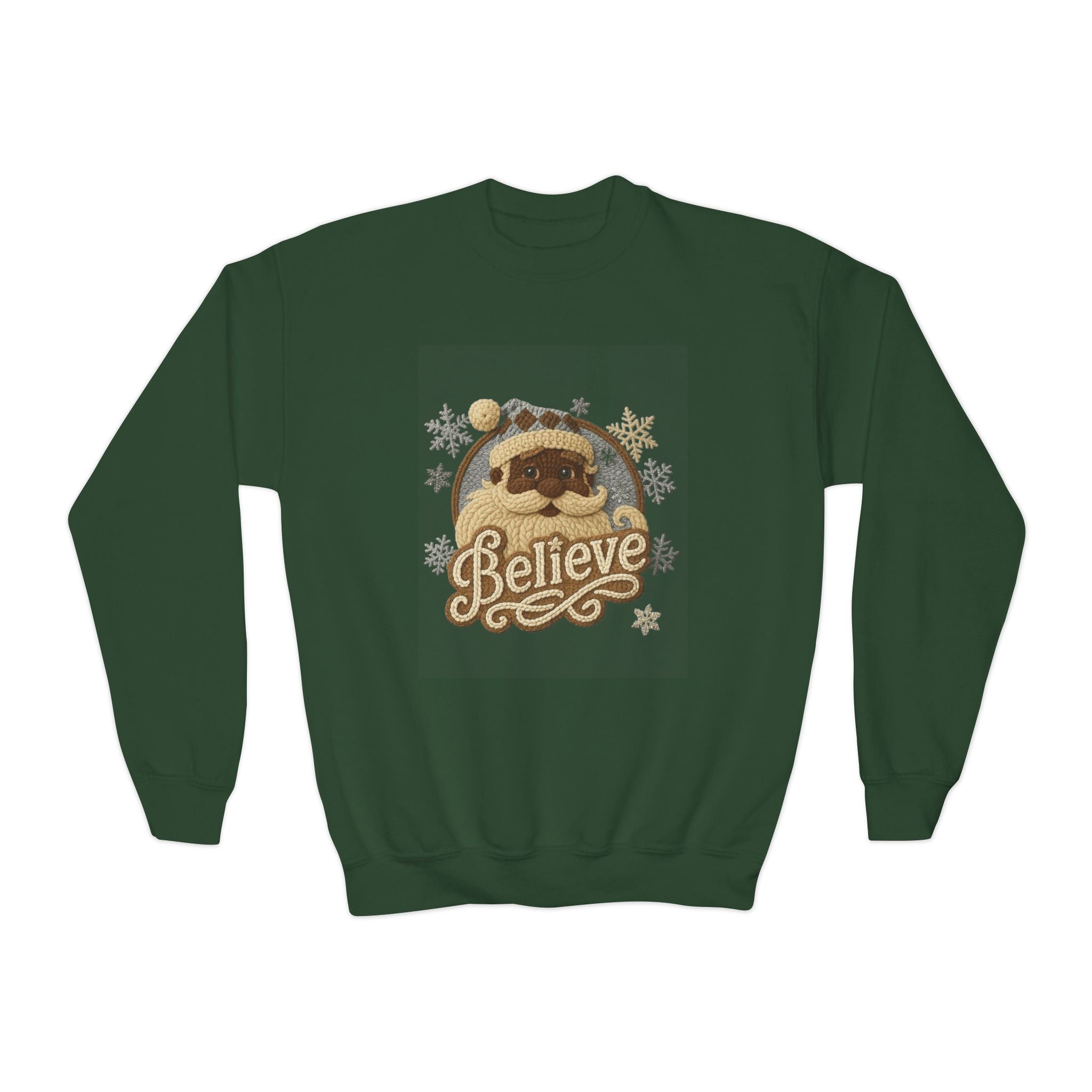Youth Sweatshirt  'Believe' Cozy Sloth Holiday Crewneck