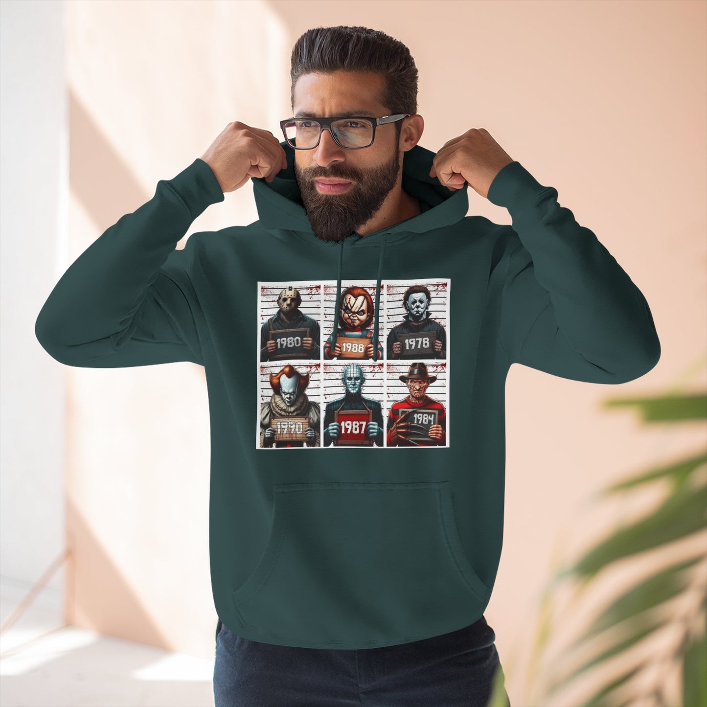 Spooky Vibes Only Halloween Sweater Retro Horror Movie Three-Panel Fleece Hoodie, Halloween Gift, Cozy Sweatshirt, Movie Lover Apparel, Vintage Movie Merchandise