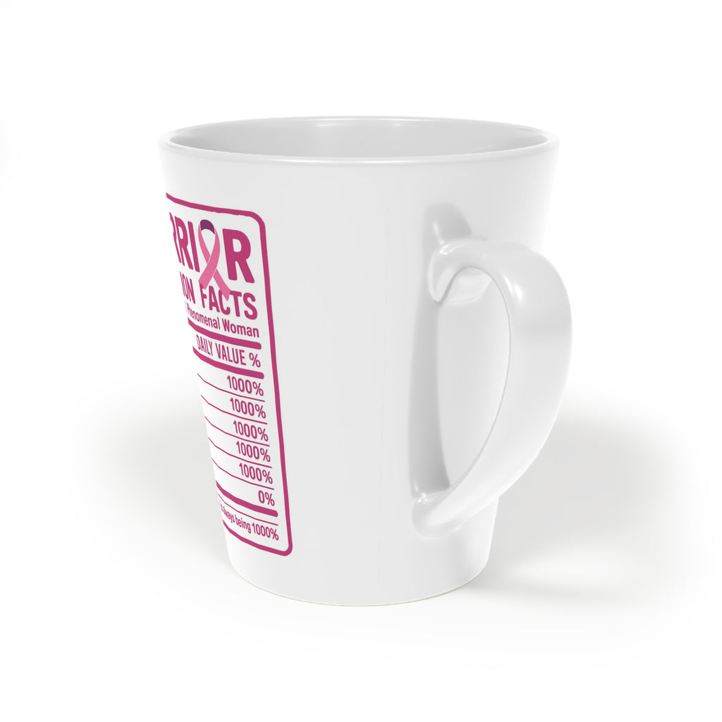 Cancer Survivor Mug Inspirational Latte Mug - 12oz "Faith, Fight, Believe"