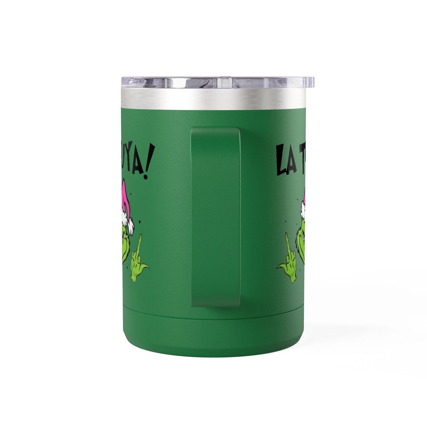 Holiday Grinch Coffee Mug Tumbler - 15oz Vaso / Taza de Acero Inoxidable – Diseño Navideño