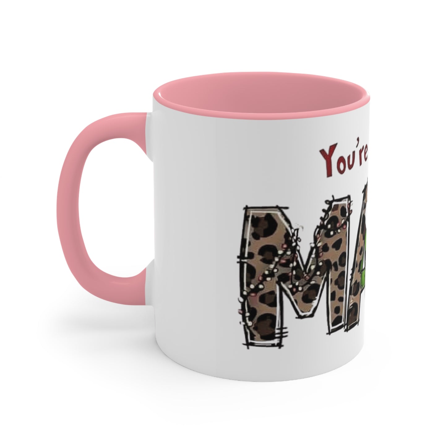 Grinch-Themed Accent Mug - "You're a Mean One, MAM" Holiday Coffee Cup Holiday Coffee Cups with Festive Quotes & Designs