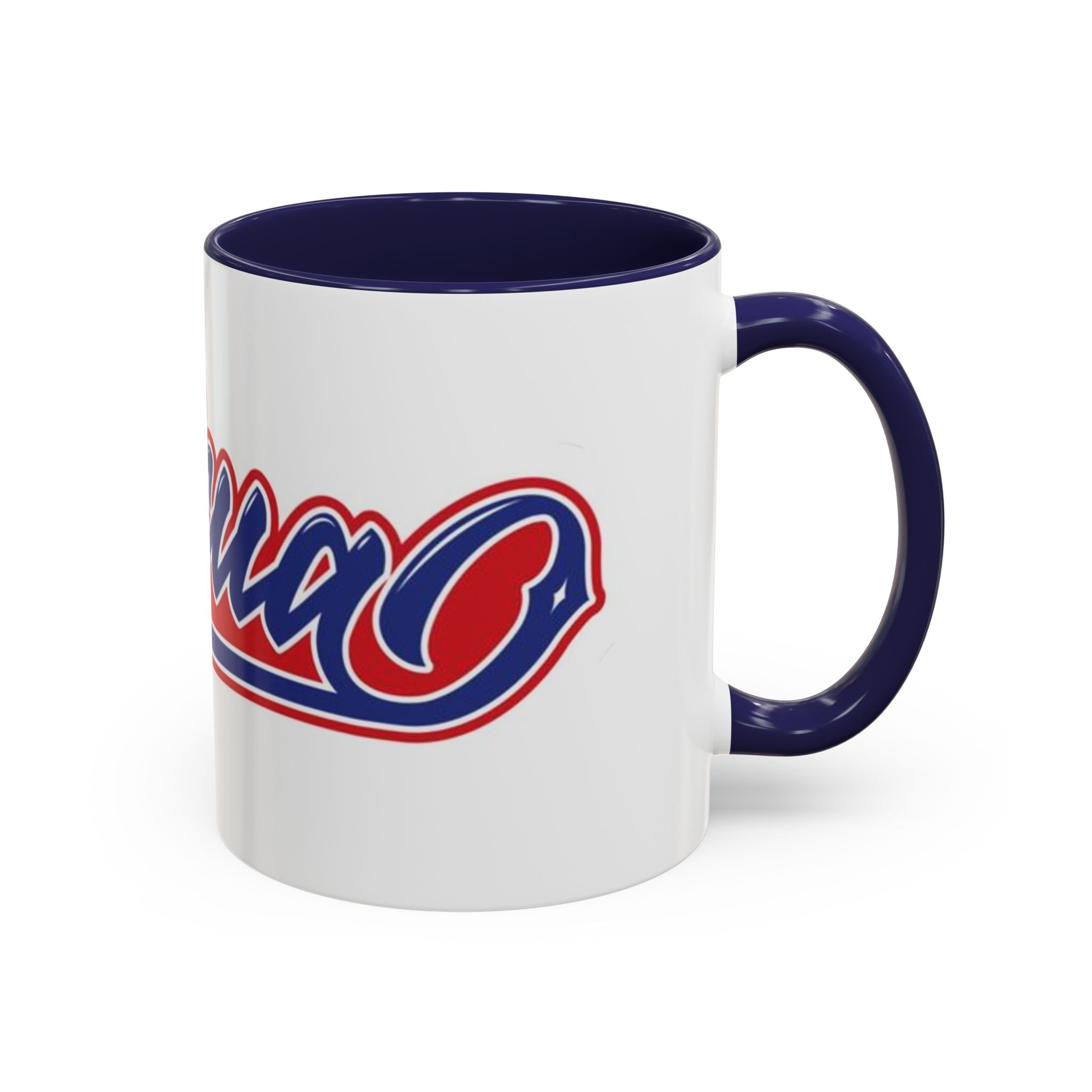 Puerto Rico Script Accent Coffee Mug — Retro Red & Blue 'Boricua' Design (11/15oz)