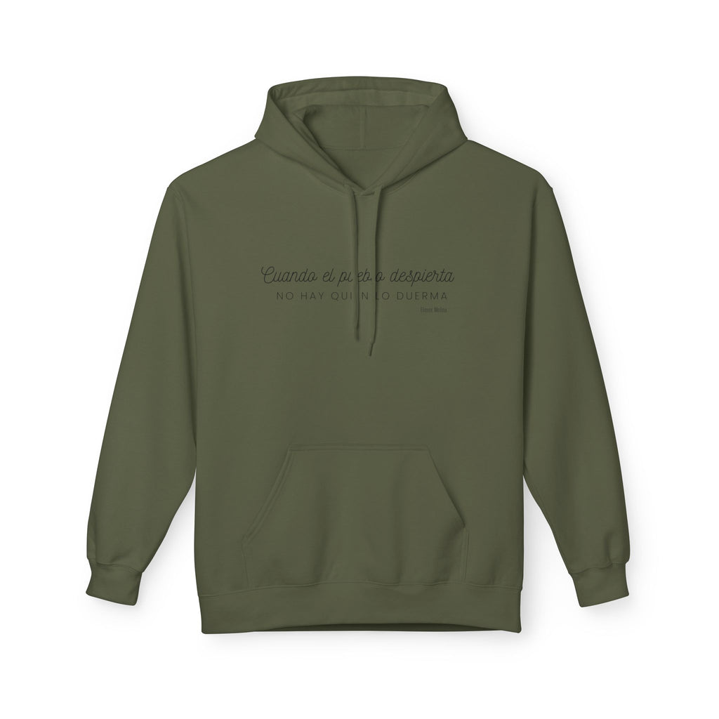 White Hoodie - "Caminas a pa'la desporta" Minimal Script Pullover