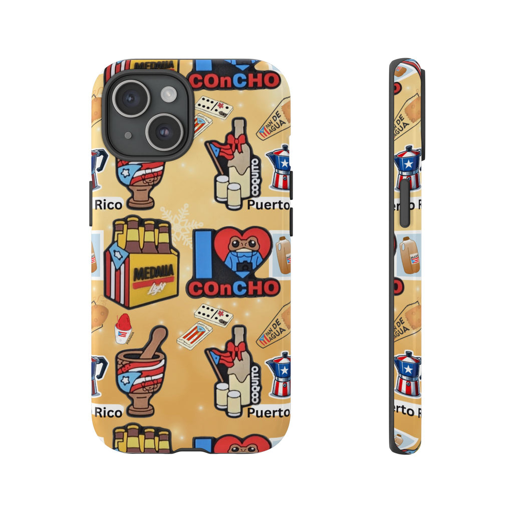 Puerto Rico Sticker Collage Tough Case  ‘I  Concho’ Pattern Phone Case