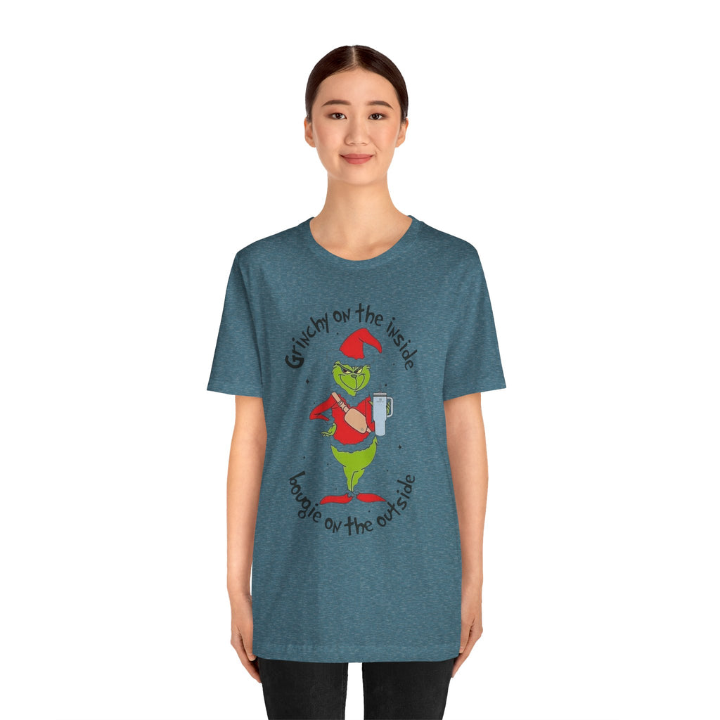 Grinch-Inspired Holiday Tee: 'Grinchy on the Inside, Boogie on the Outside'