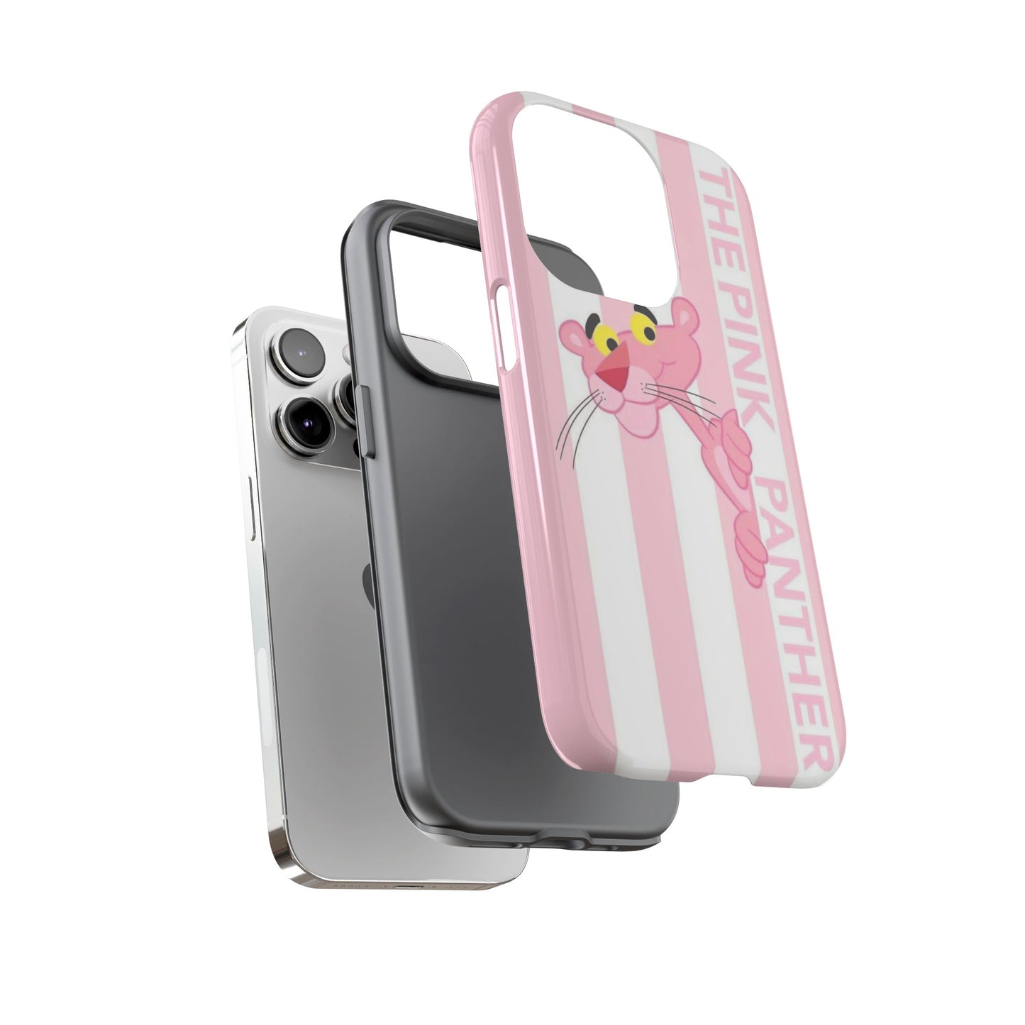 Pink Panther Tough Case Retro Striped Phone Case with "The Pink Panther" Design