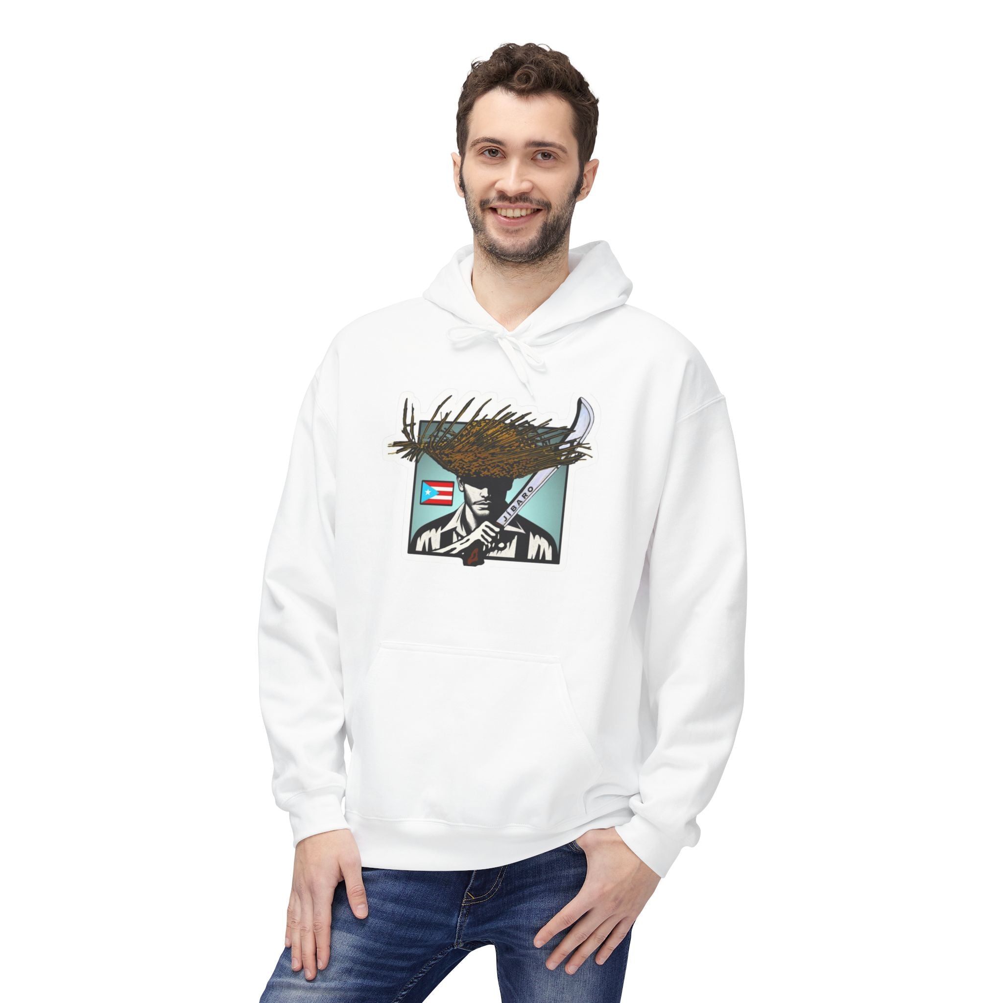 Gíbaro Hoodie  Puerto Rican Pride Pullover with Flag Machete Design