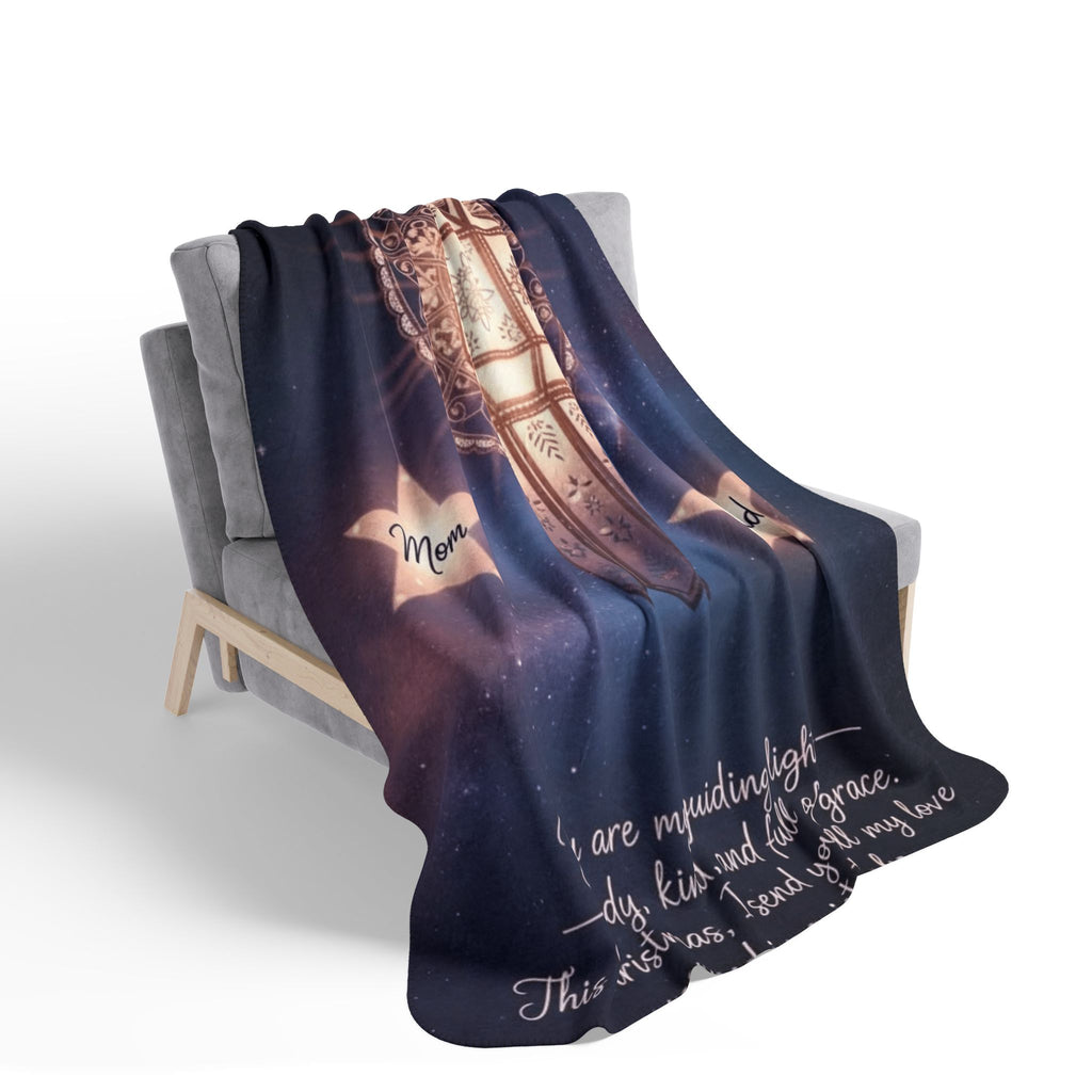 Memorial Christmas Blanket — "You are my guiding lights" Sherpa Throw (Mom & Dad) Holiday Christmas Blanket