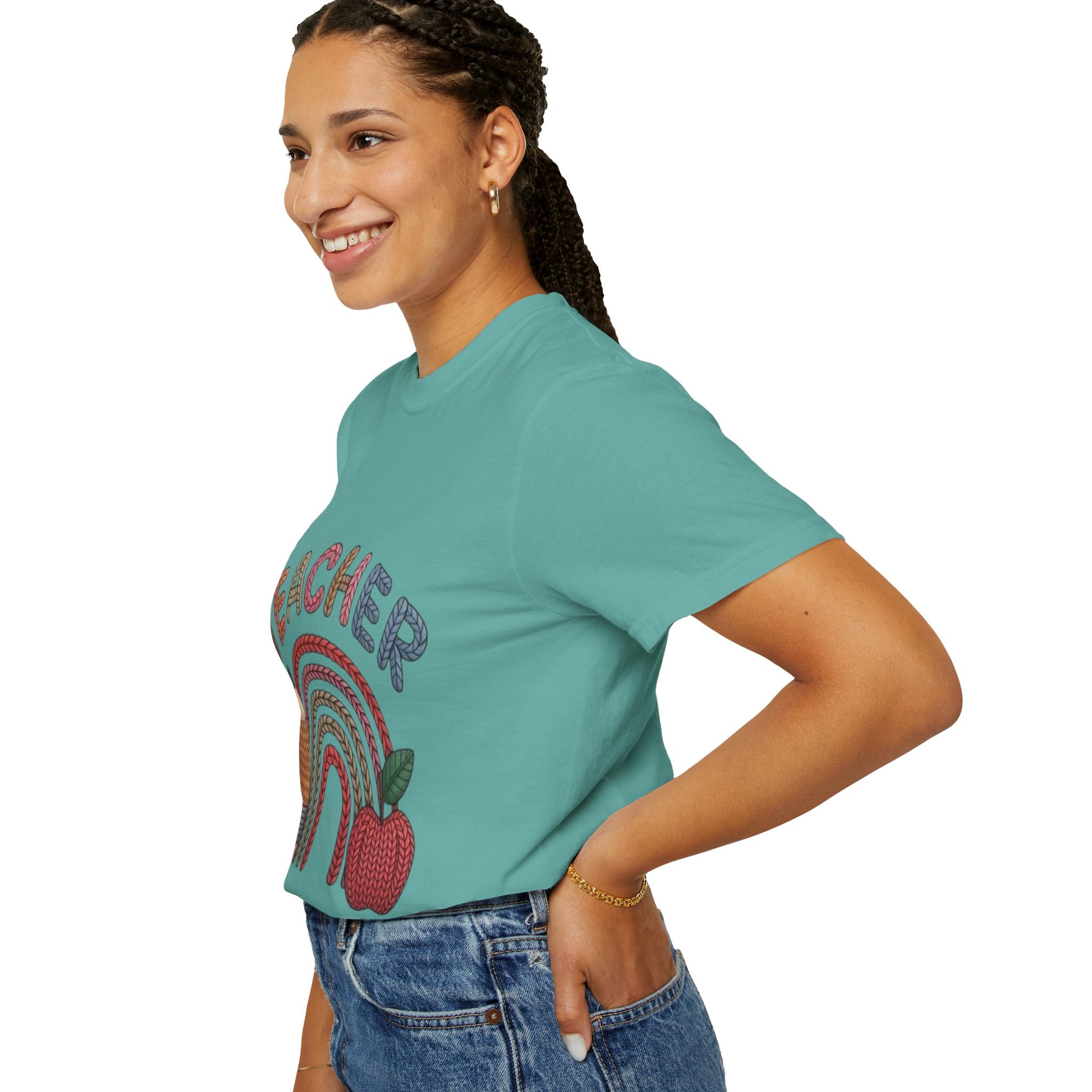 Teacher Rainbow Pencil & Apple T-Shirt — Back-to-School Gift for Educators