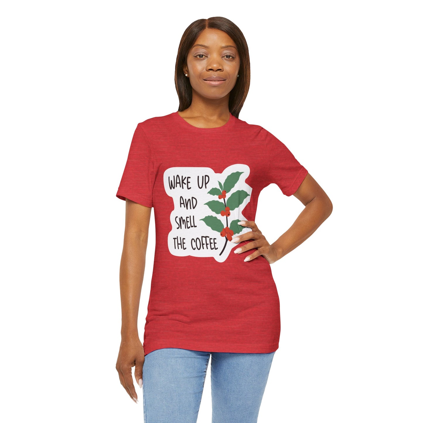 Wake Up and Smell the Coffee Tee  Coffee Plant Graphic T-Shirt