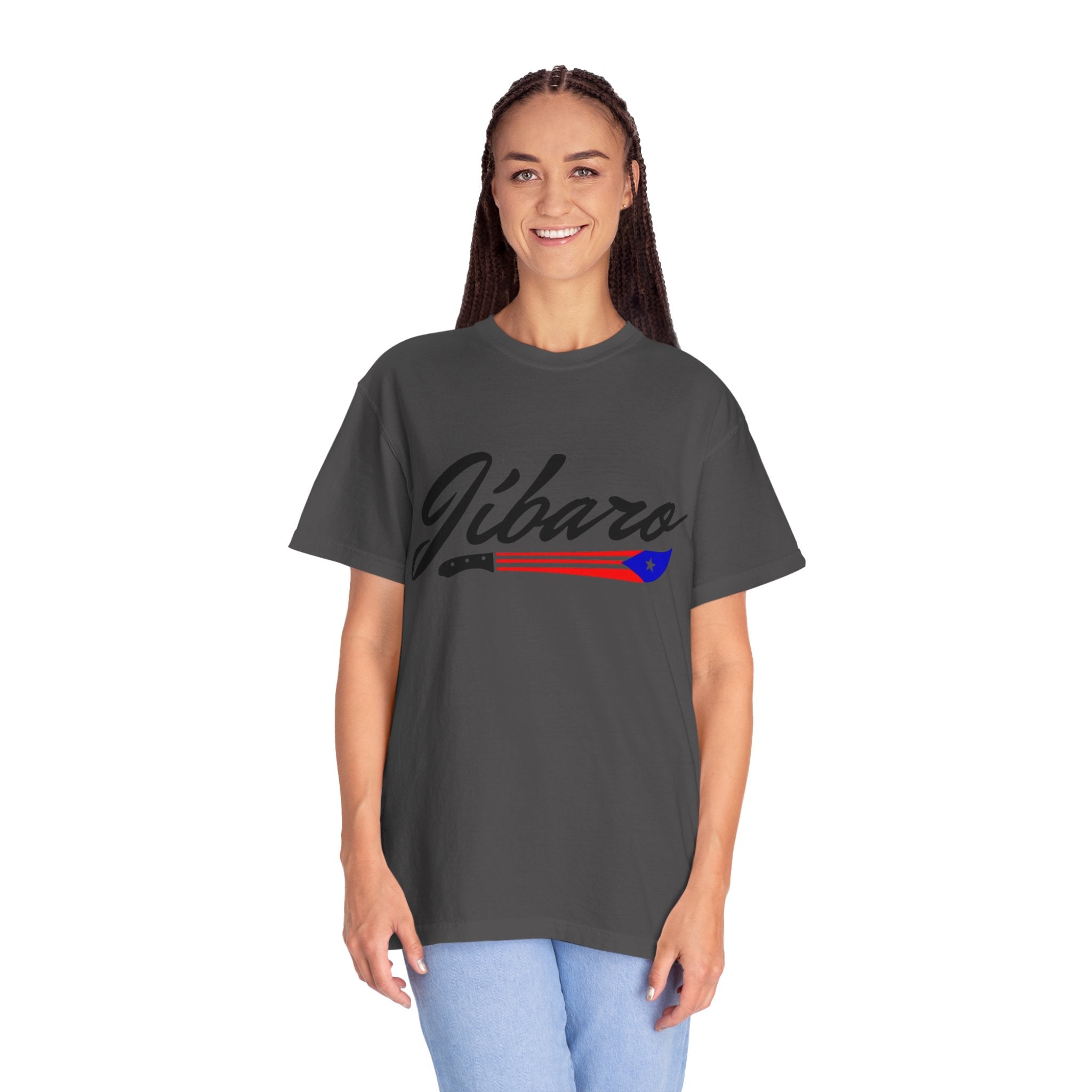 T-Shirt  "Jíbaro" Puerto Rican Heritage Tee (Back Machete  Sombrero de Paja Design) Puerto Rico’s Navidades