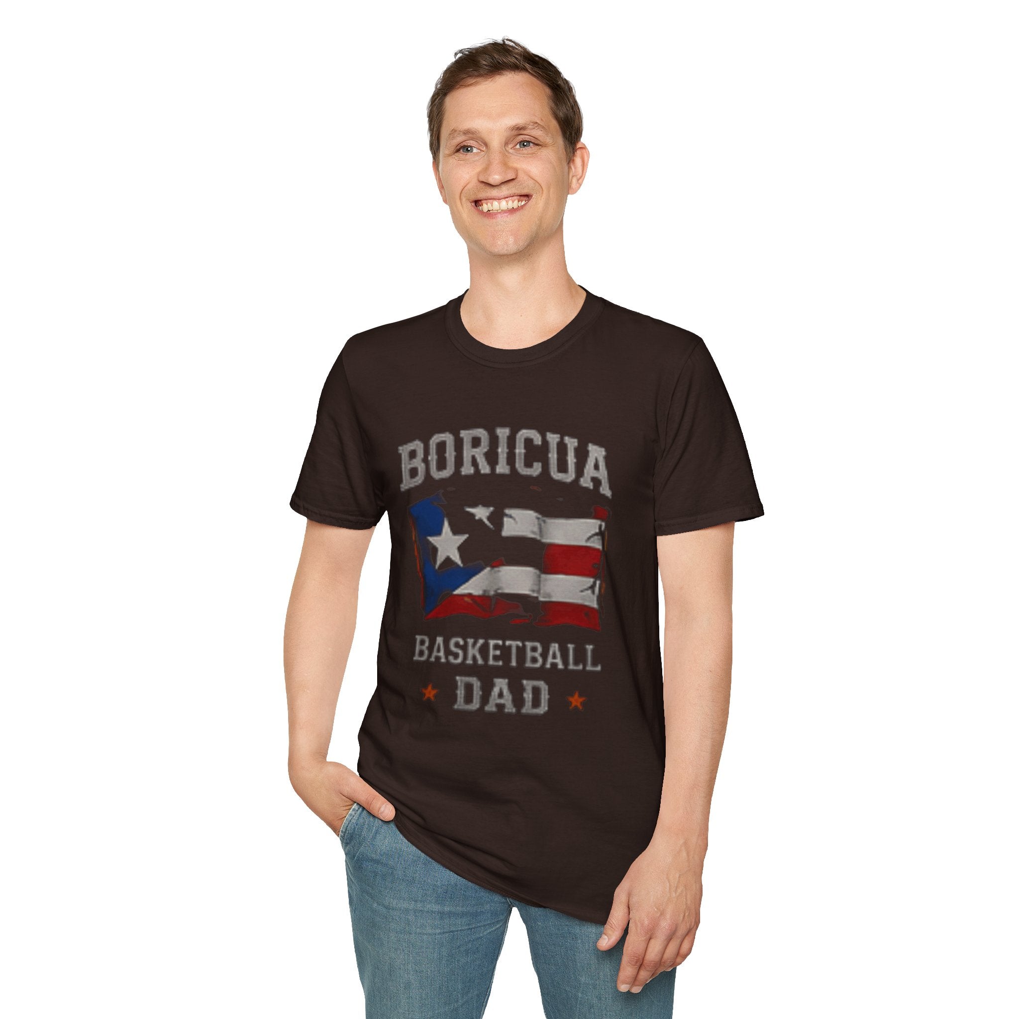Boricua Basketball Dad T-Shirt — Puerto Rican Flag Pride Tee