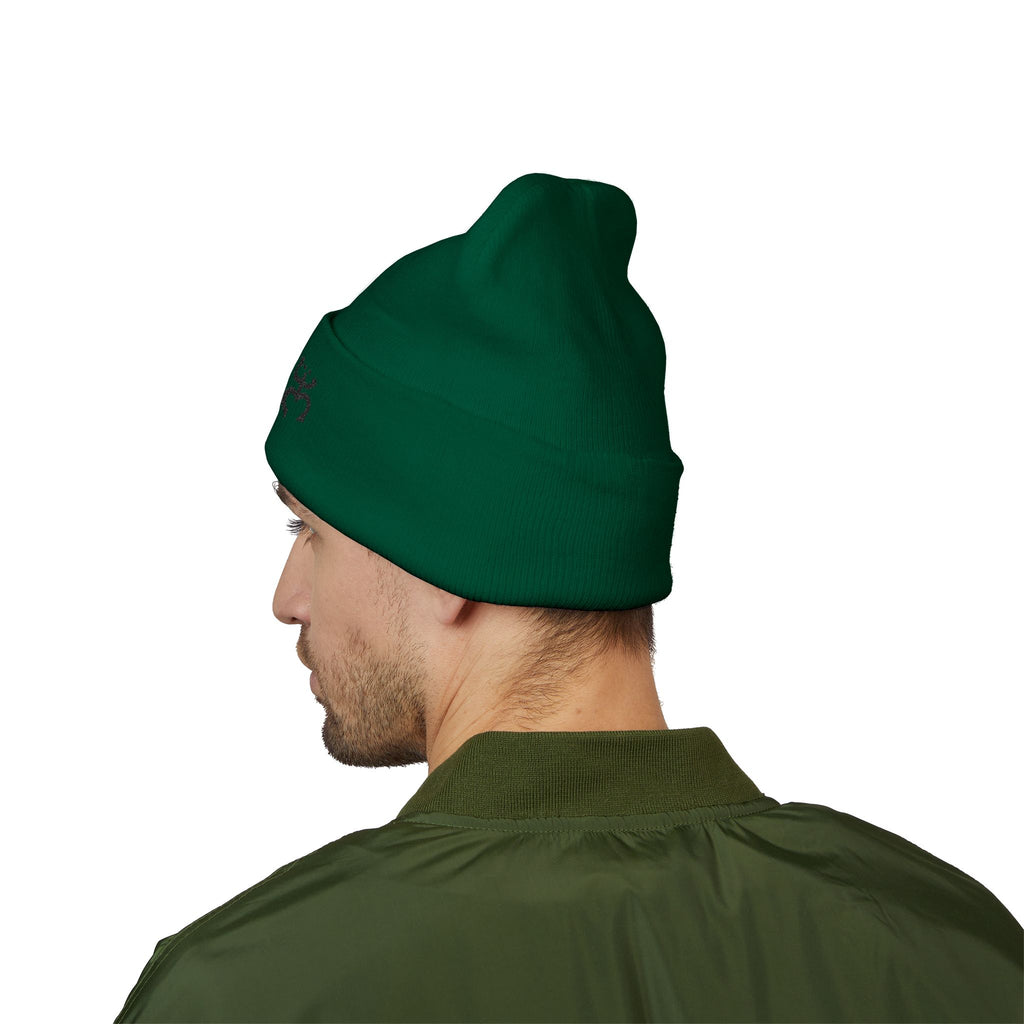Embroidered 'Holi' Symbol Knit Hat Puerto Rico Beanie Hat – Boricua Pride Cuffed Winter Hat