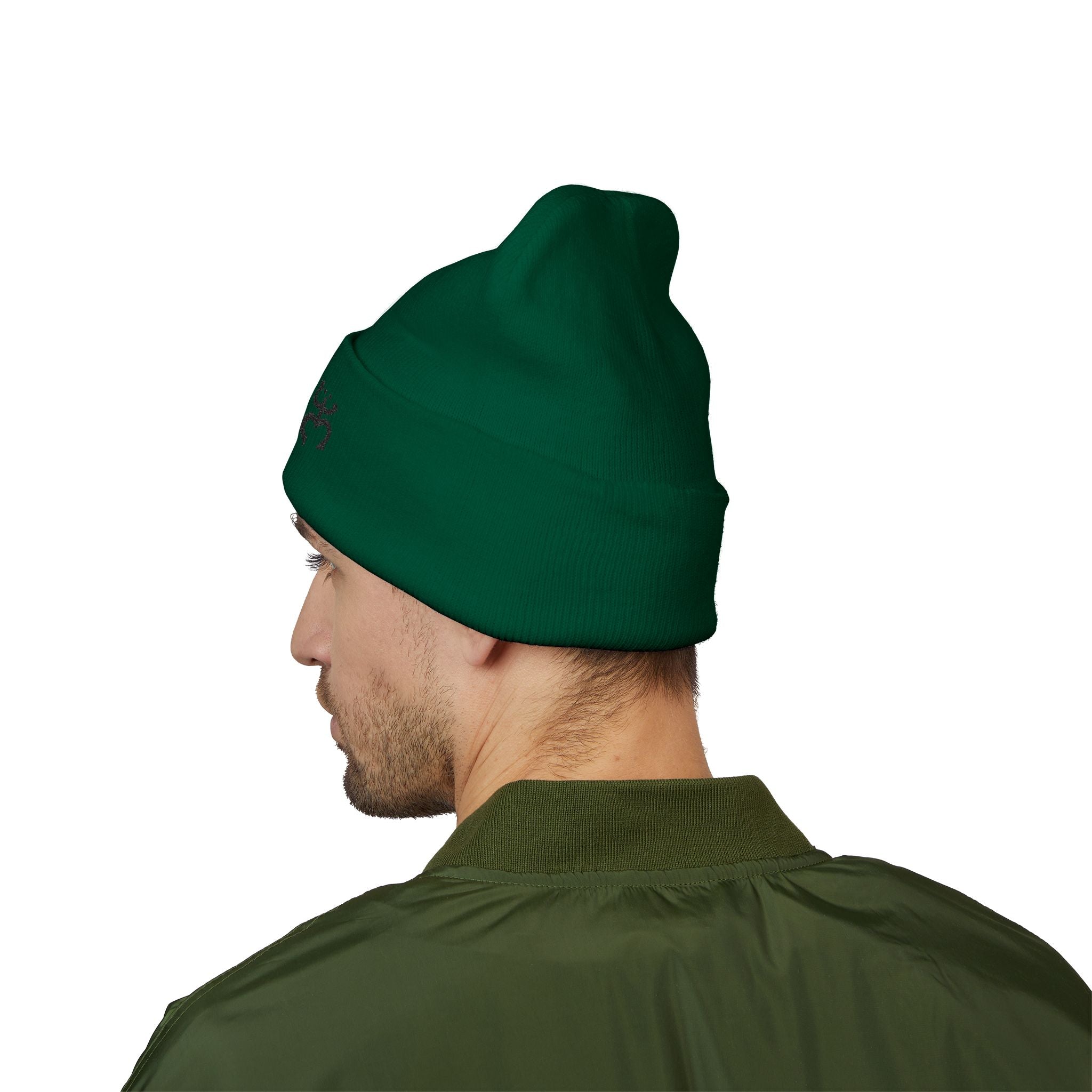 Embroidered 'Holi' Symbol Knit Hat Puerto Rico Beanie Hat – Boricua Pride Cuffed Winter Hat