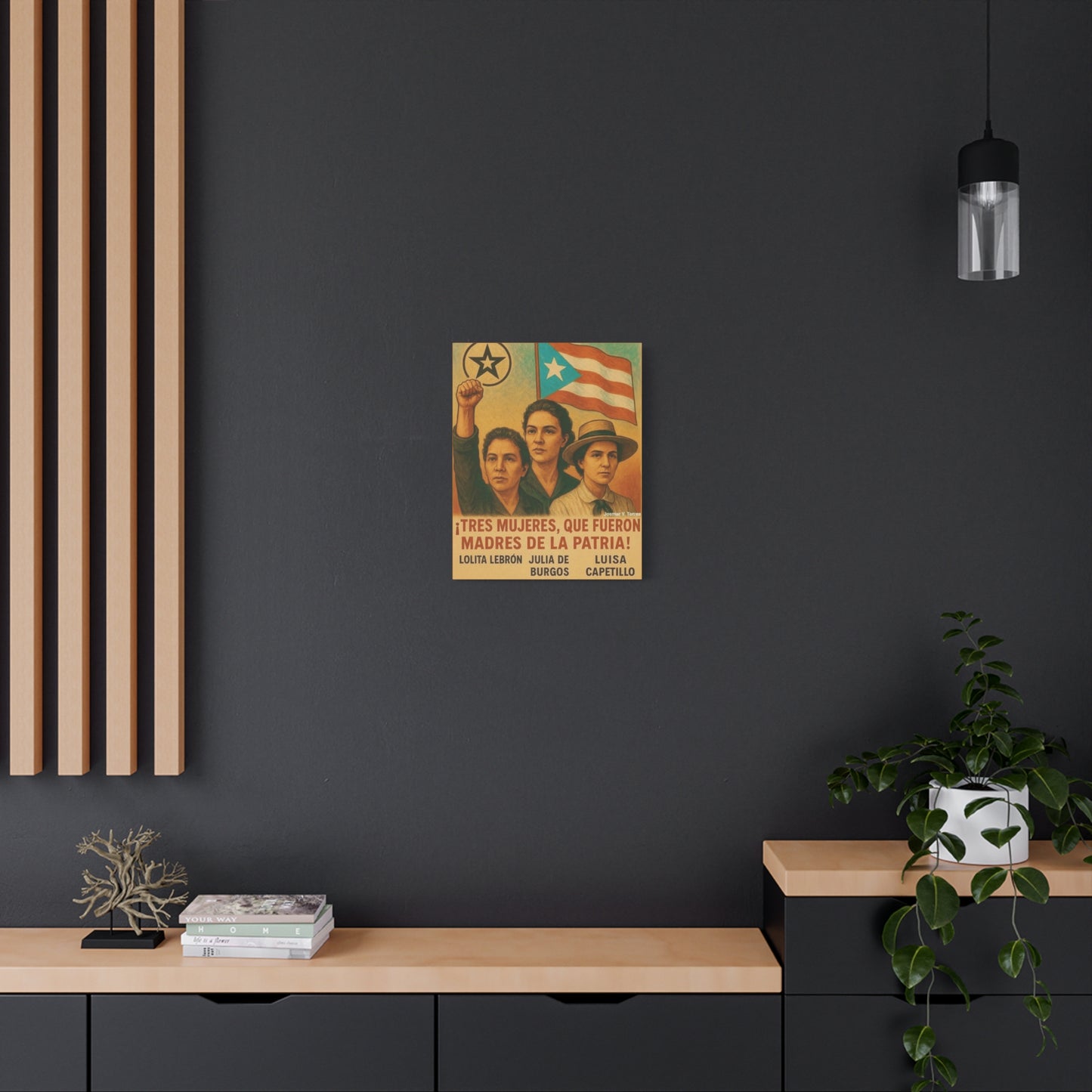 Inspirational Puerto Rican Women Canvas Wall Art, Feminist Gift, Activism Decor, Home Office Wall Art, Puerto Rico Pride