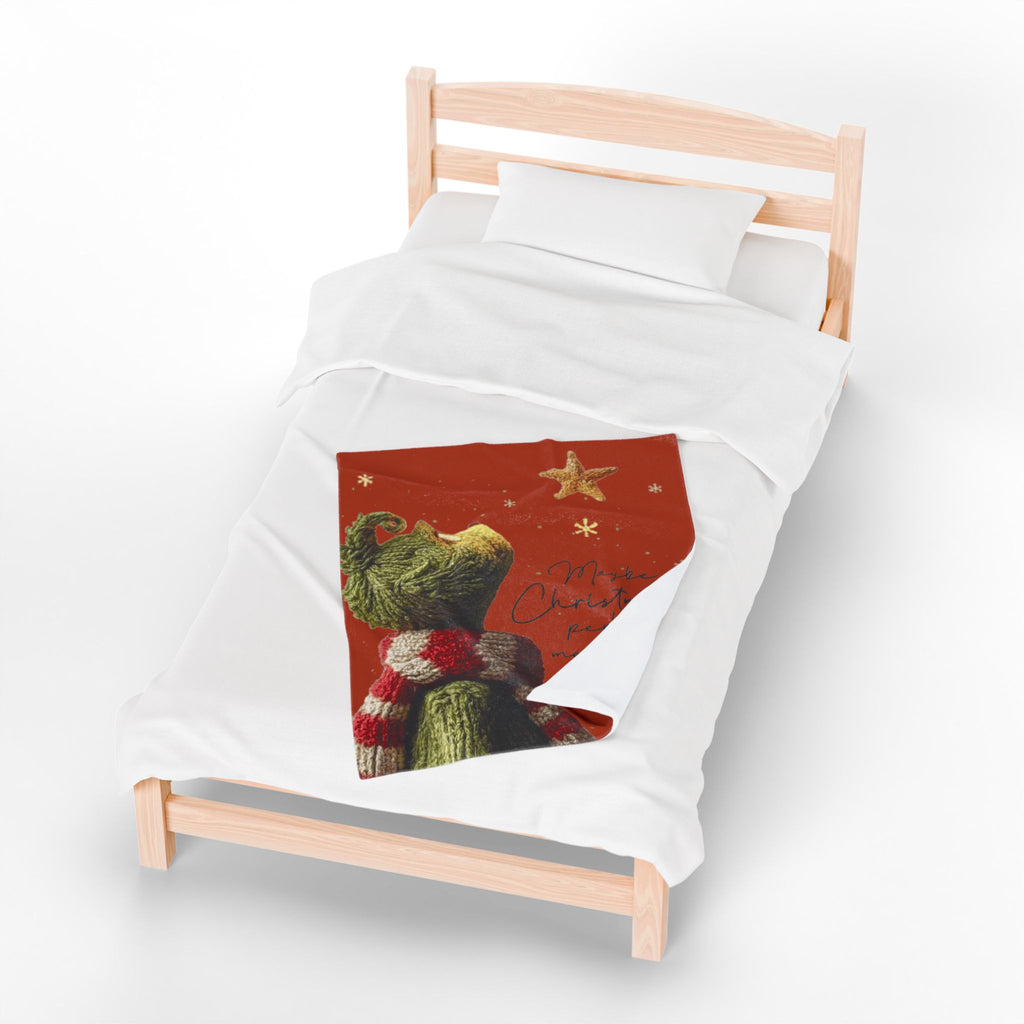 Christmas Plush Blanket  'Maybe Christmas, perhaps, means a little bit more' Cozy Holiday Throw