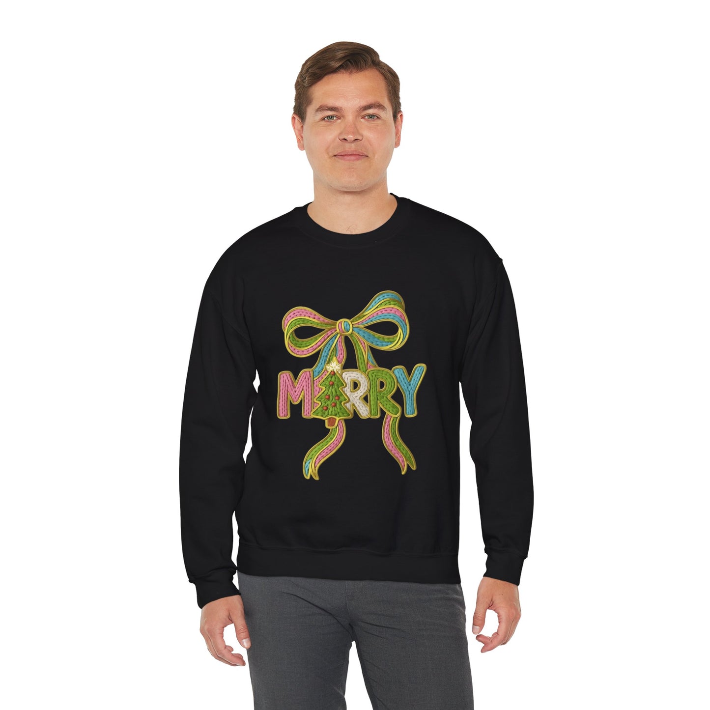 Festive Holiday Designs and Quotes Candy Christmas Tree Sweatshirt — Holiday Candyland Crewneck