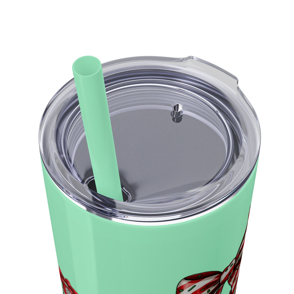 Christmas mug for the office team who keeps everything running smoothly. Candy Cane Christmas Office Secret Santa Design, 20oz with Straw