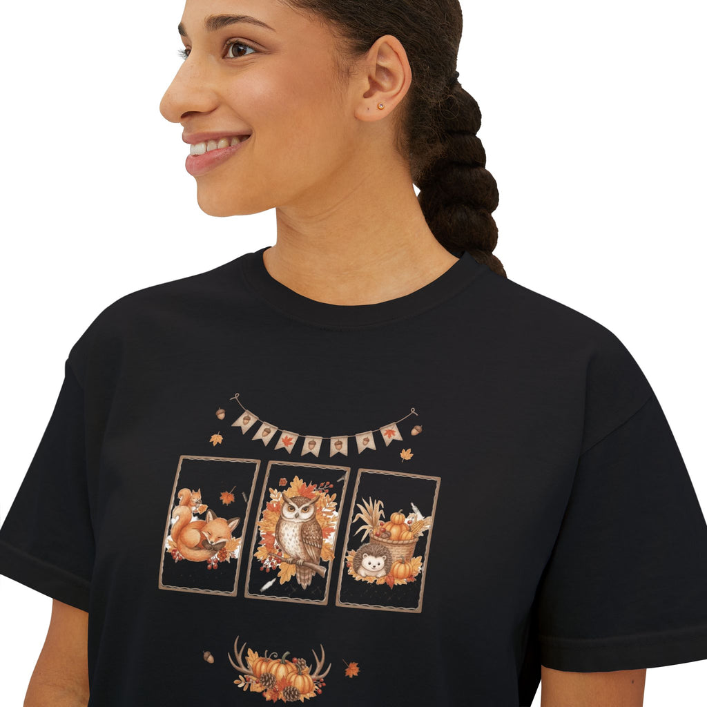 Autumn Vibes Women's Boxy Tee - Cozy Seasonal Apparel, Perfect for Fall Celebrations, Casual Style, Gift for Her, Cute Graphic Top