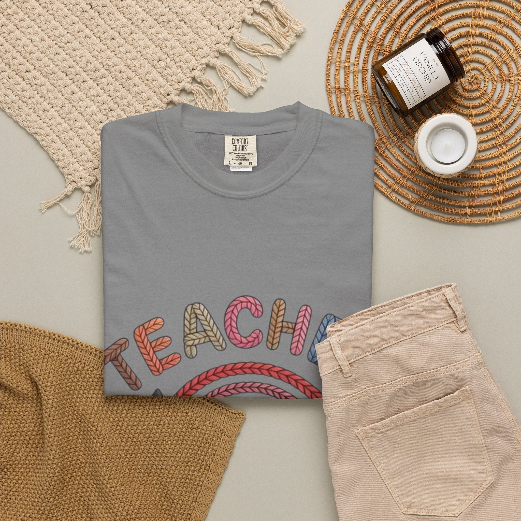 Teacher Rainbow Pencil & Apple T-Shirt — Back-to-School Gift for Educators
