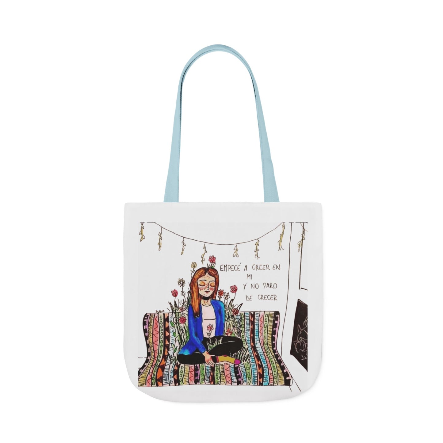 Lleva inspiración contigo a donde vayas Bohemian Style Canvas Tote Bag, Inspirational Art, Ideal for Gifts, Eco-Friendly Shopping, Beach Days, Travel Adventures