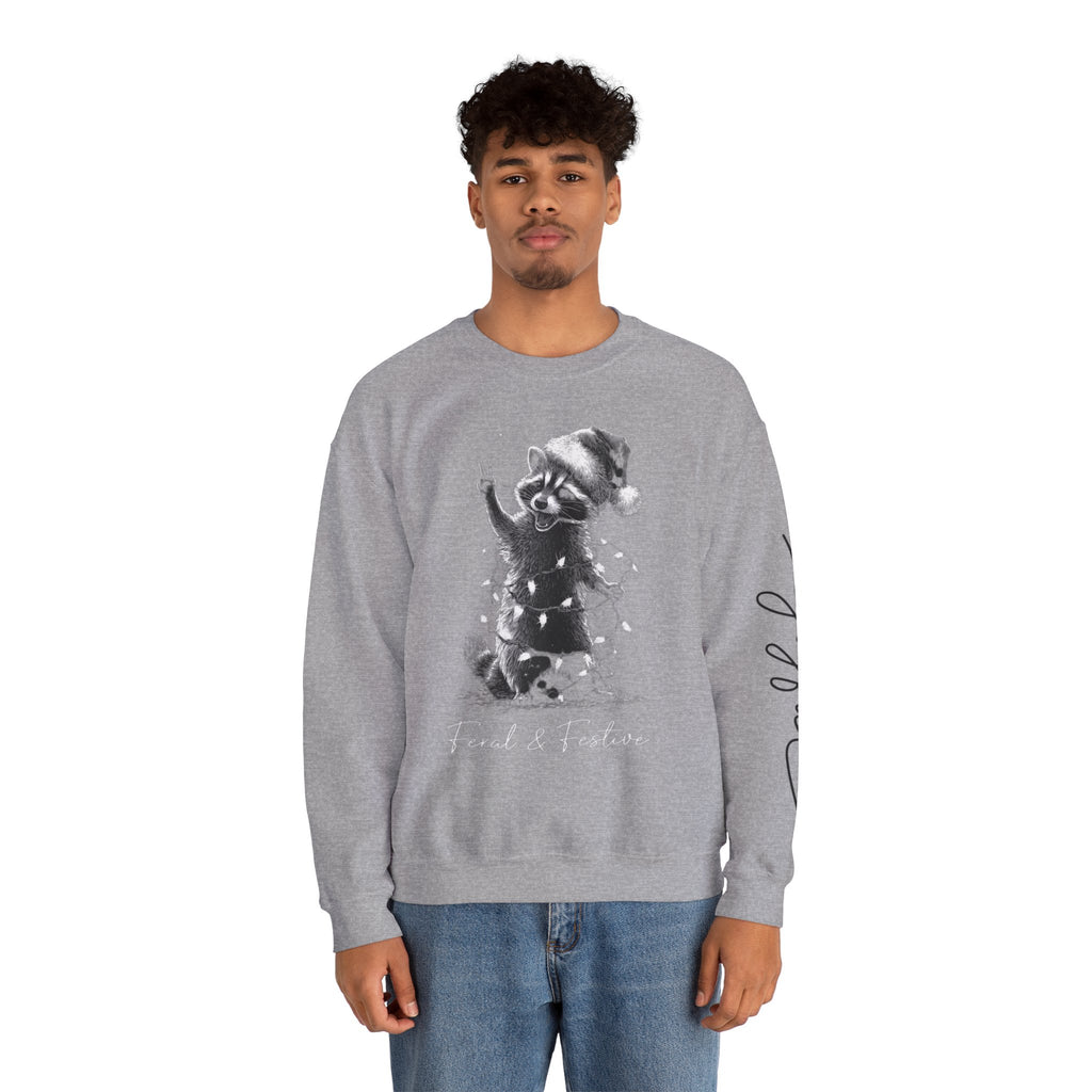Holiday Raccoon Crewneck Sweatshirt Christmas Tshirts and sweaters,