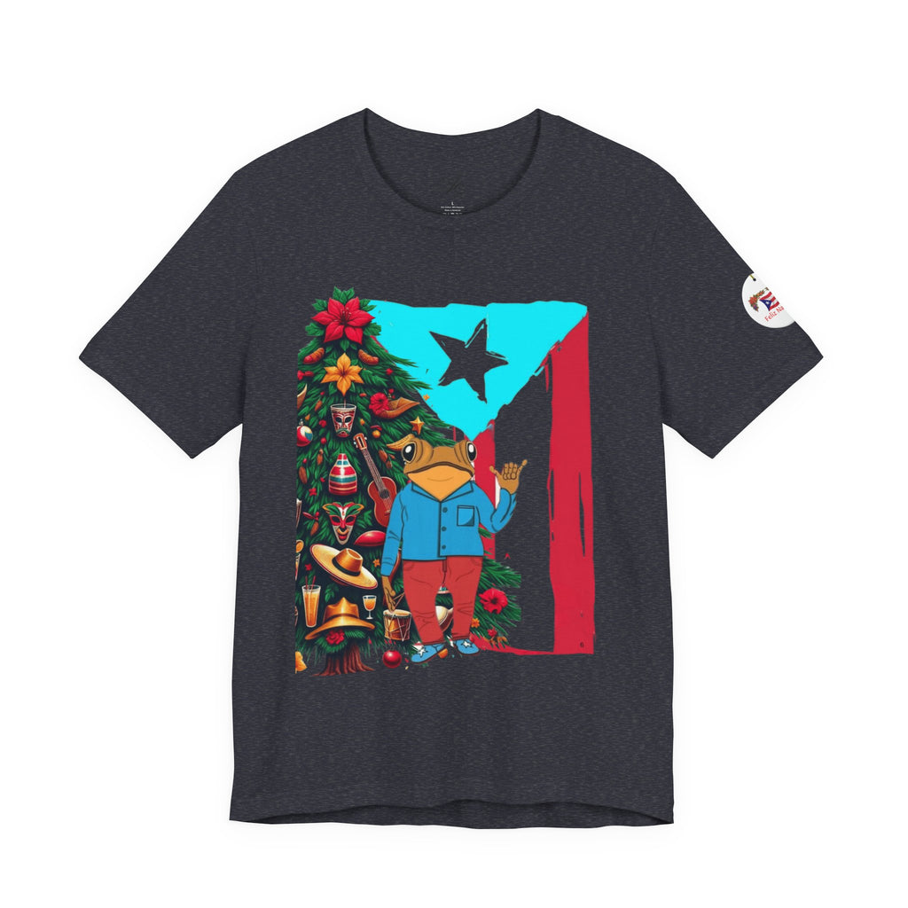 Puerto Rico Holiday T-Shirt  Coquí by Christmas Tree Graphic Puerto Rico’s Navidades