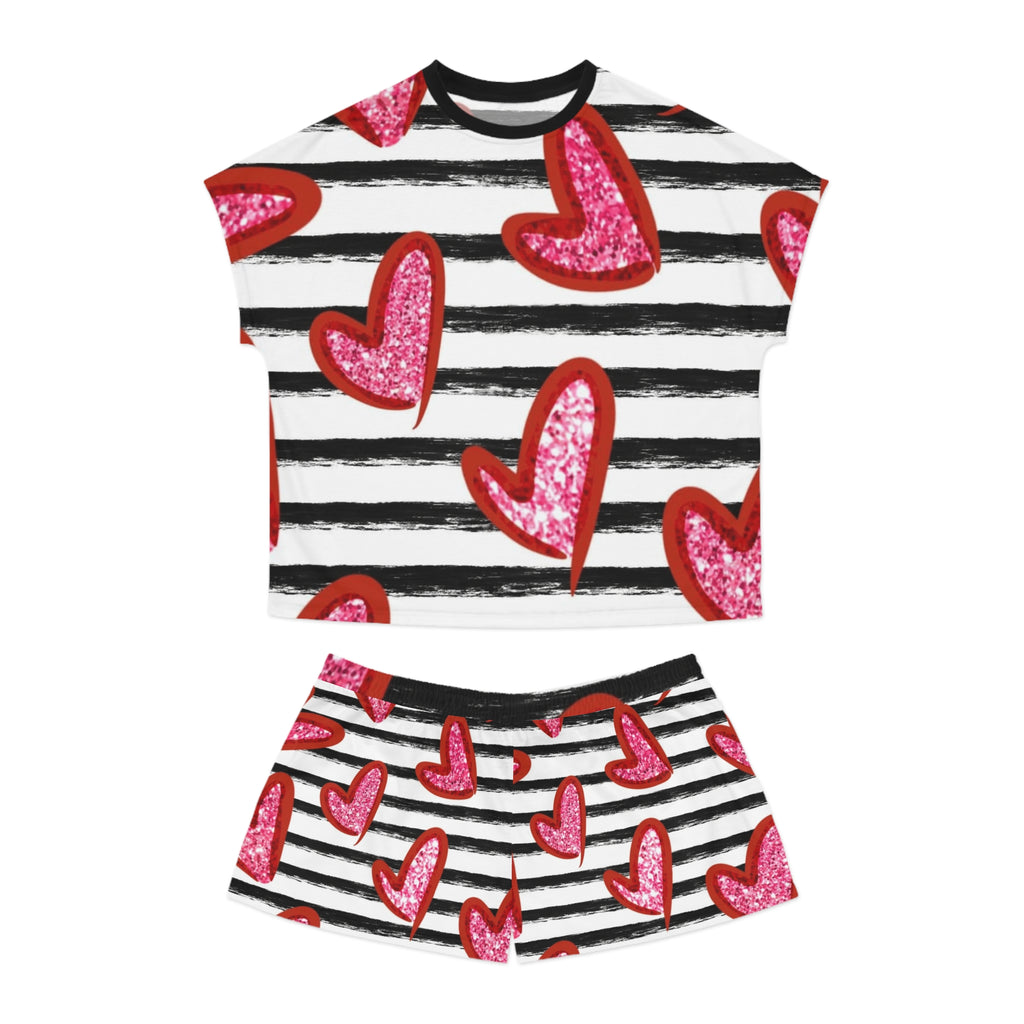 Winter Wonderland Pajamas | Cozy Holiday Family Set | Matching Christmas Sleepwear Heart-Print Women's Pajama Set for Cozy Nights