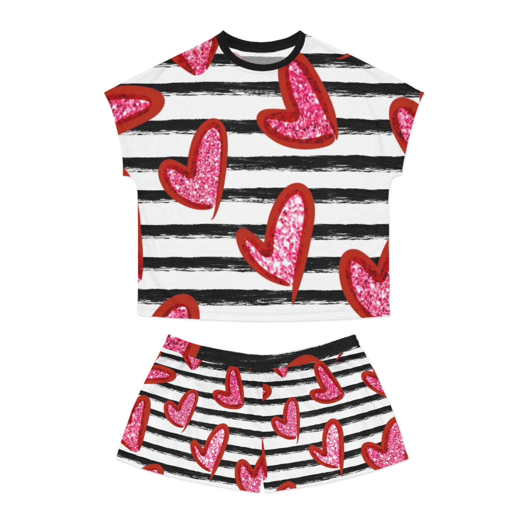 Winter Wonderland Pajamas | Cozy Holiday Family Set | Matching Christmas Sleepwear Heart-Print Women's Pajama Set for Cozy Nights